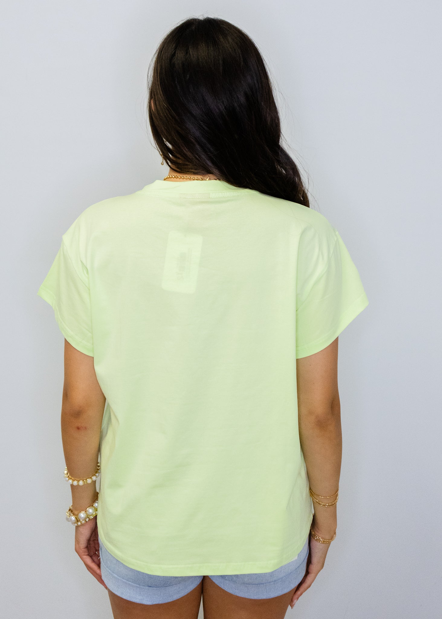 Lime Green Tonal QOS Card Logo Tee