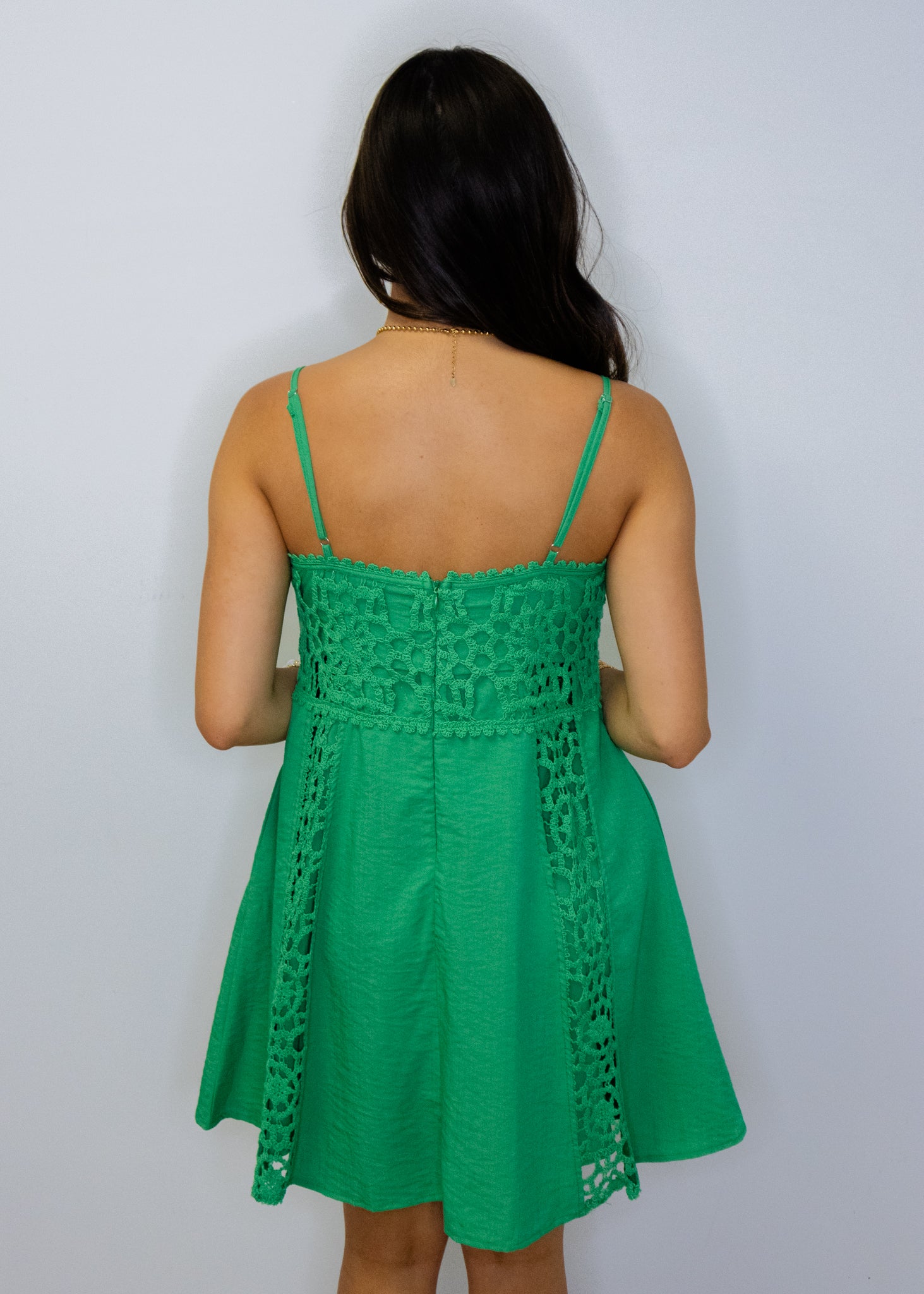Kelly Green Crochet Dress
