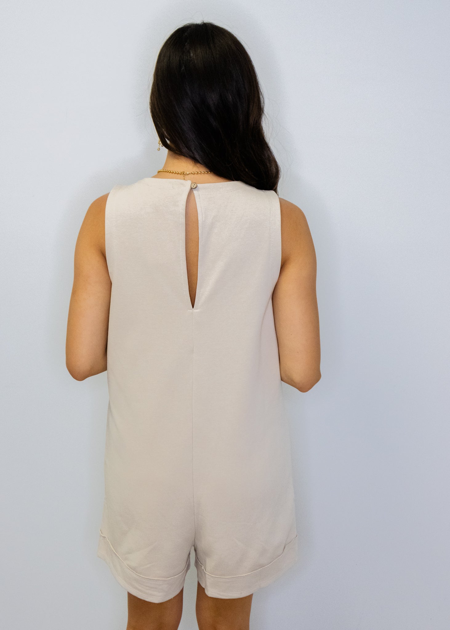 Oat French Terry Pocket Romper