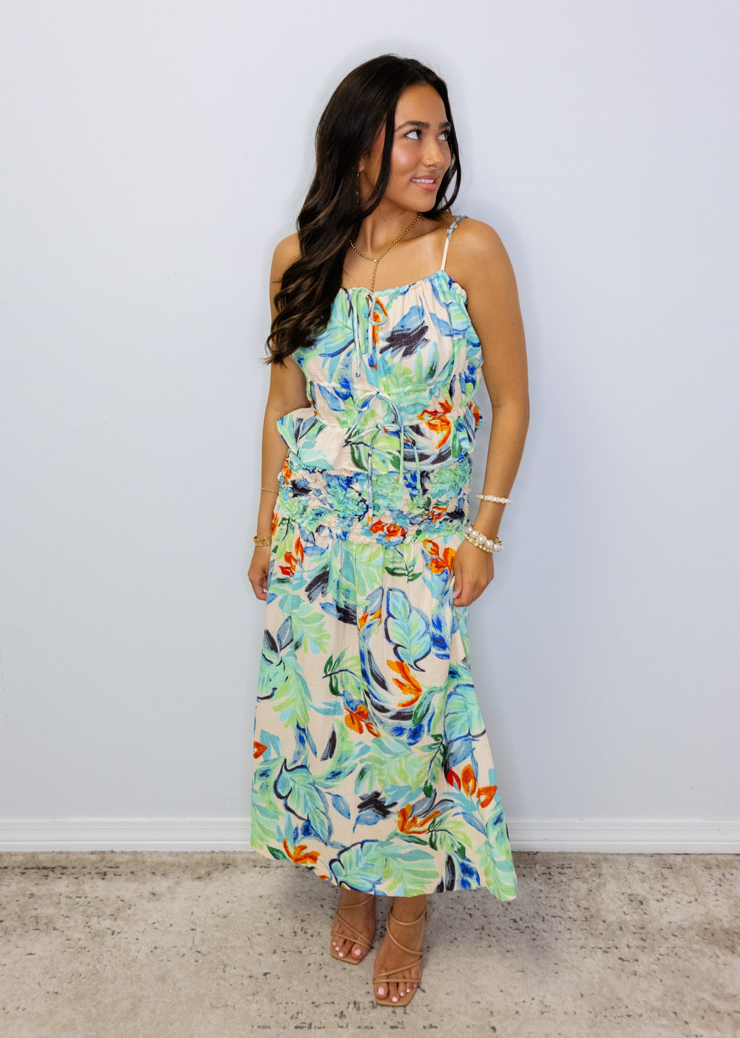 Beach Forest Tie Front Cami