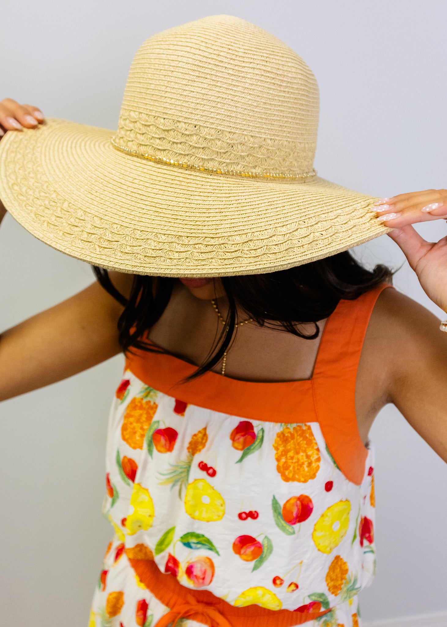 Wide Brim Straw Starfish Hat