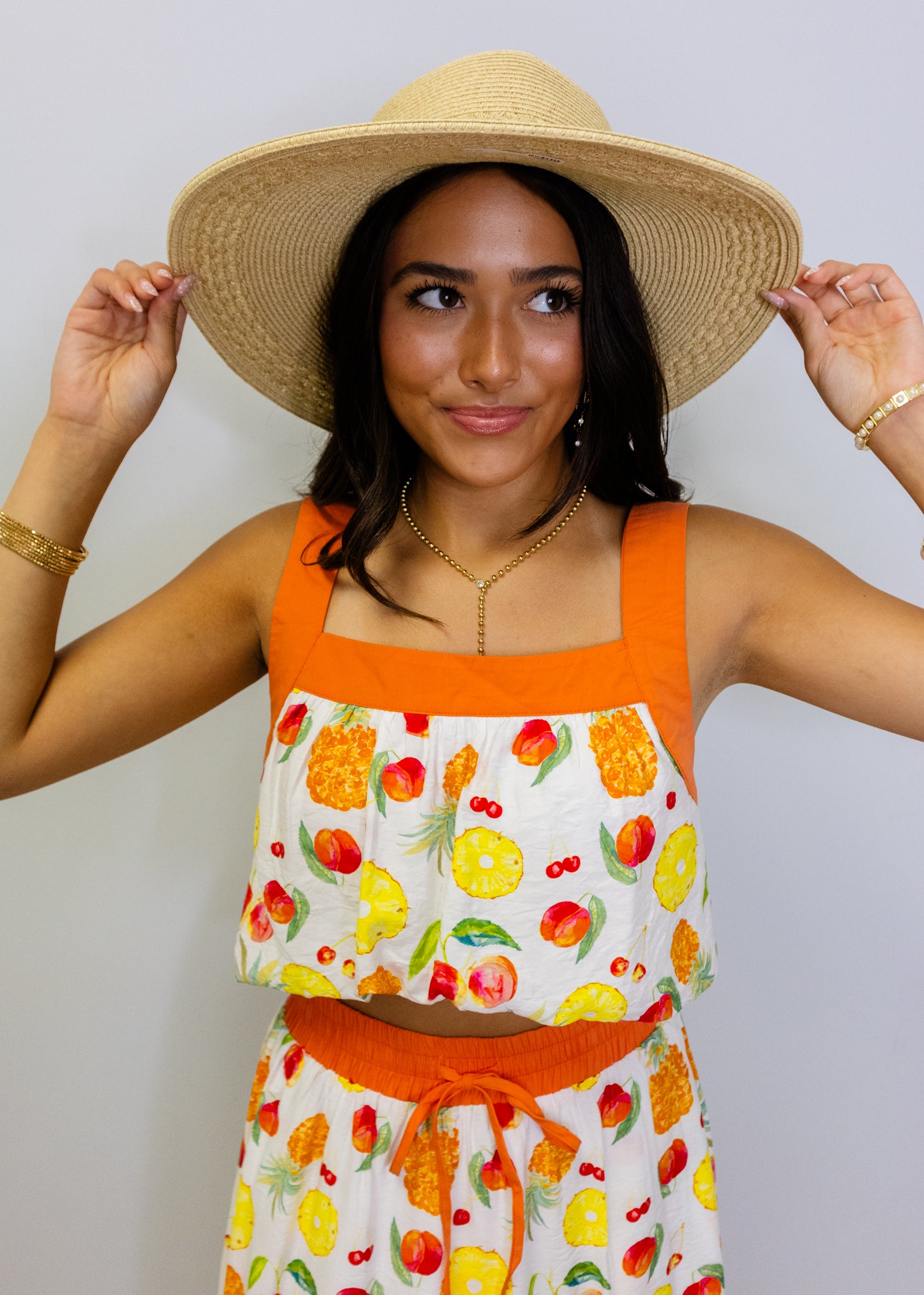 Wide Brim Straw Starfish Hat