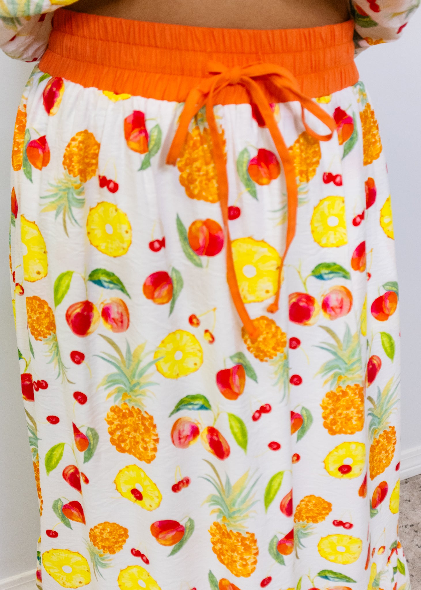 Fruit Print Maxi Skirt Set