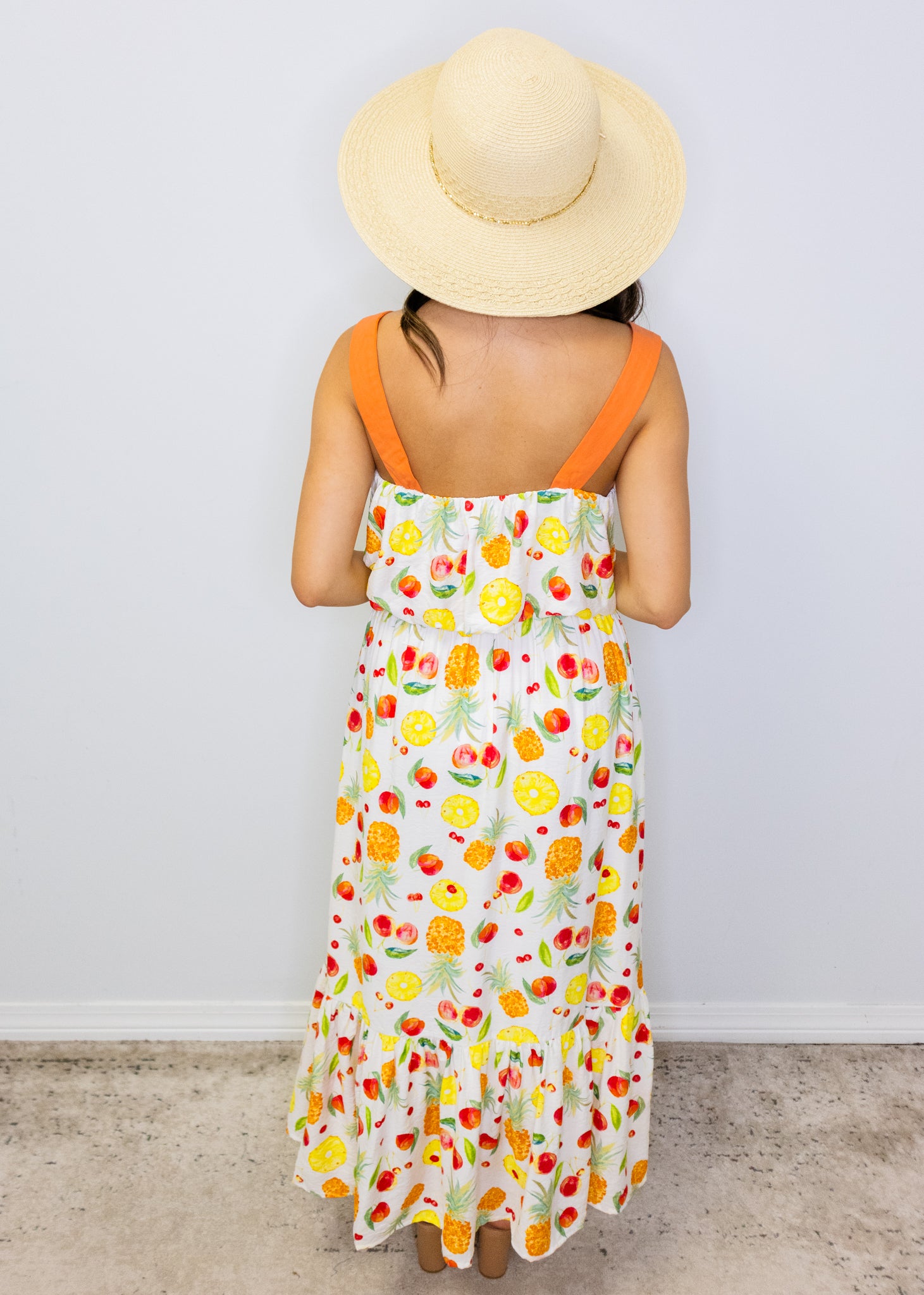 Fruit Print Maxi Skirt Set
