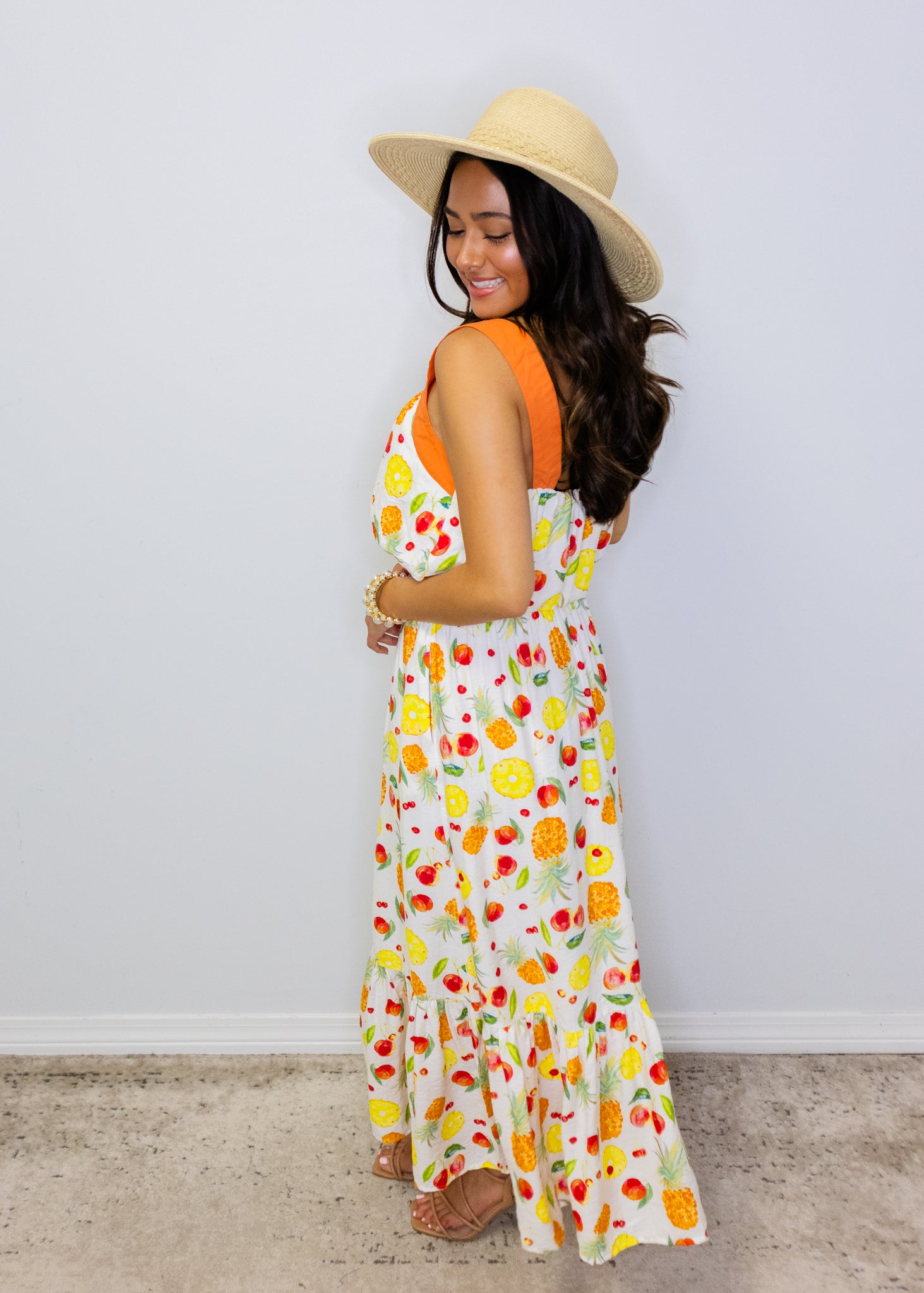 Fruit Print Maxi Skirt Set