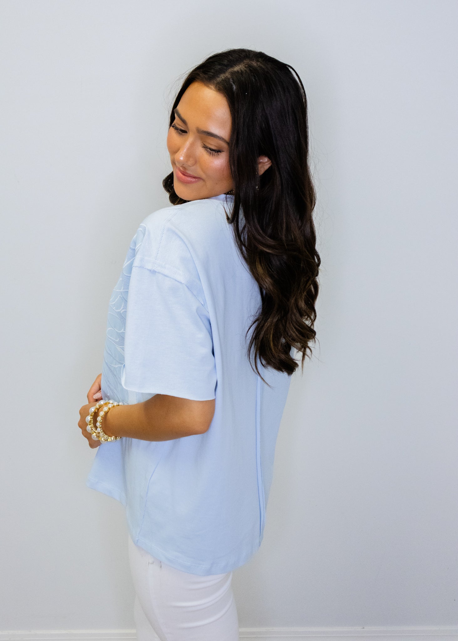 Powder Blue Butterfly Wing Top