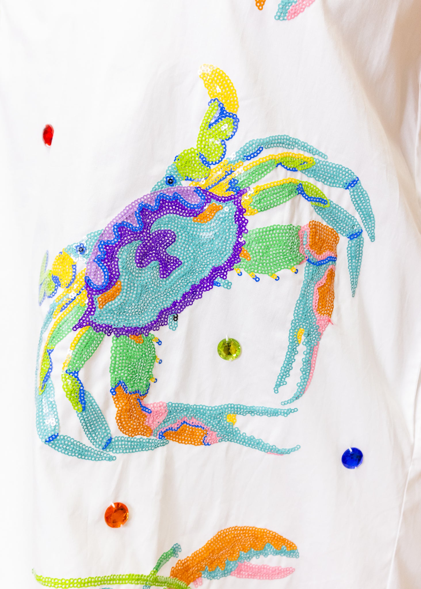 White Multi Crab, Starfish & Lobster Tank Fringe Dress