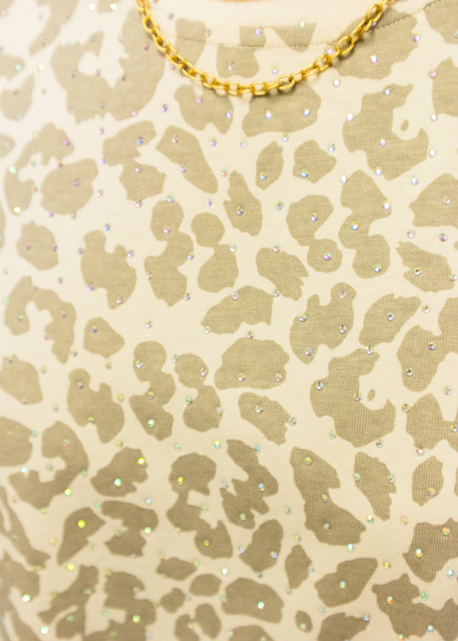 Taupe Leopard Rhinestone Tee