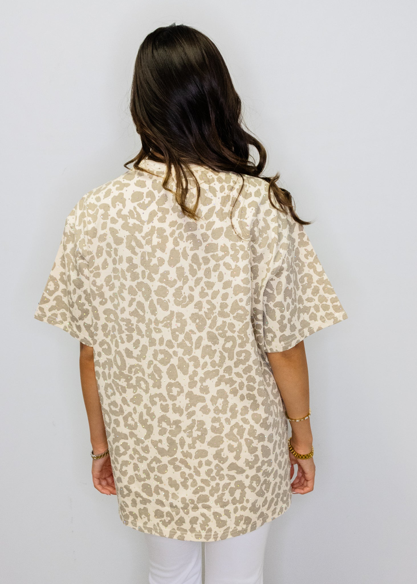 Taupe Leopard Rhinestone Tee