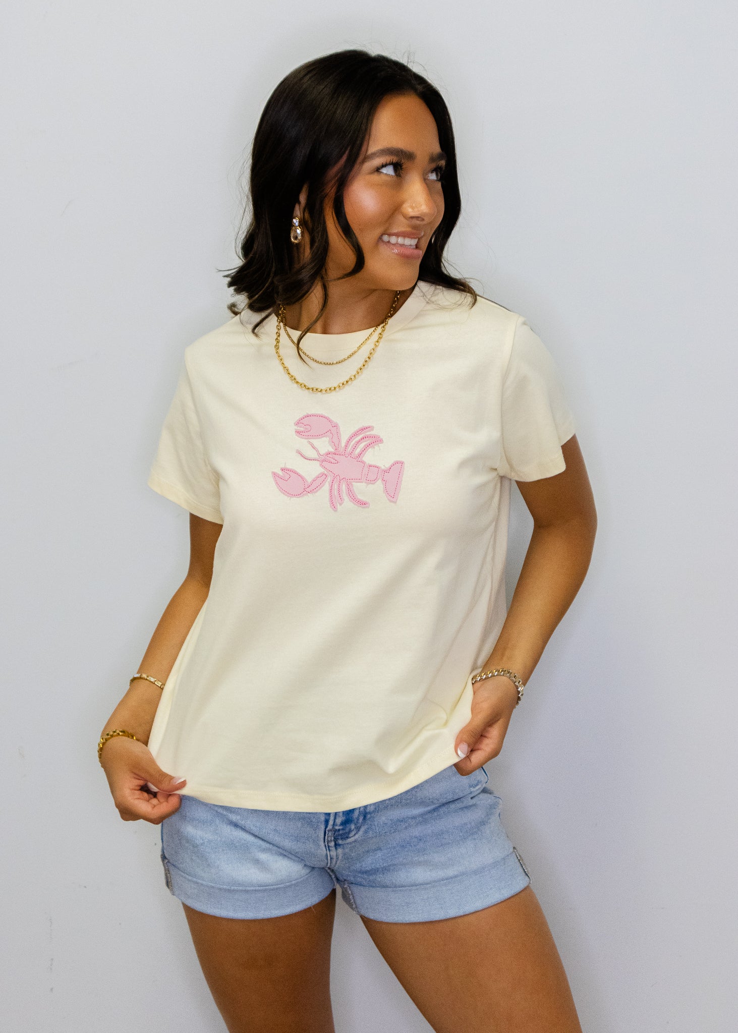 Butter & Pink Crawfish Patch Tee