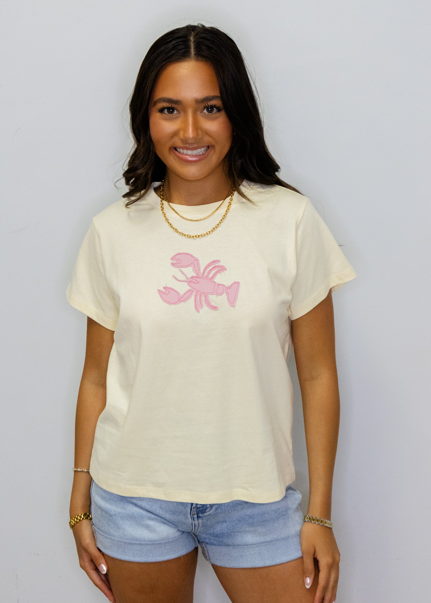 Butter & Pink Crawfish Patch Tee