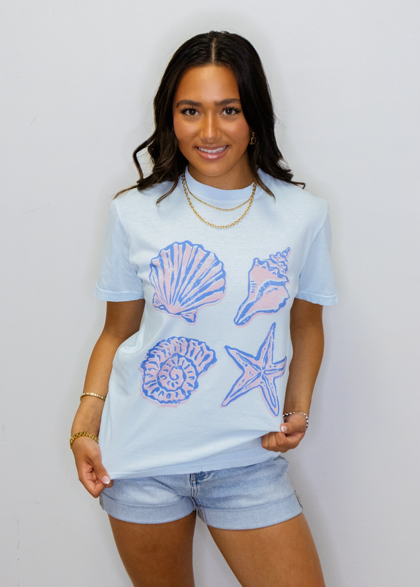 Blue Seashells Graphic Tee