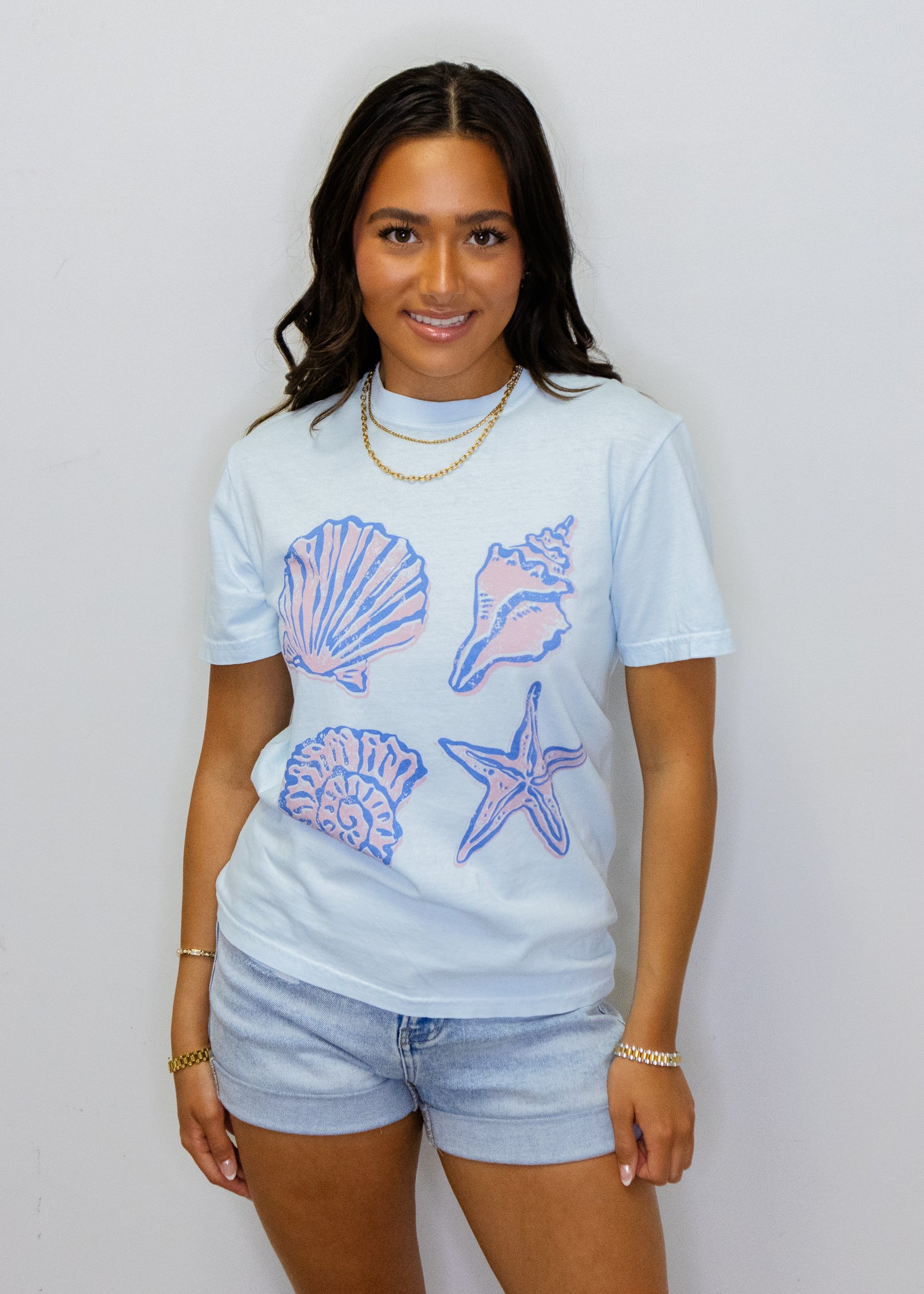 Blue Seashells Graphic Tee