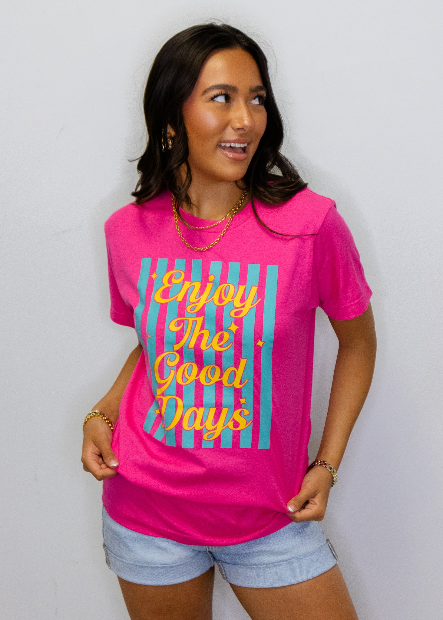 Fuchsia Enjoy The Good Days T-Shirt