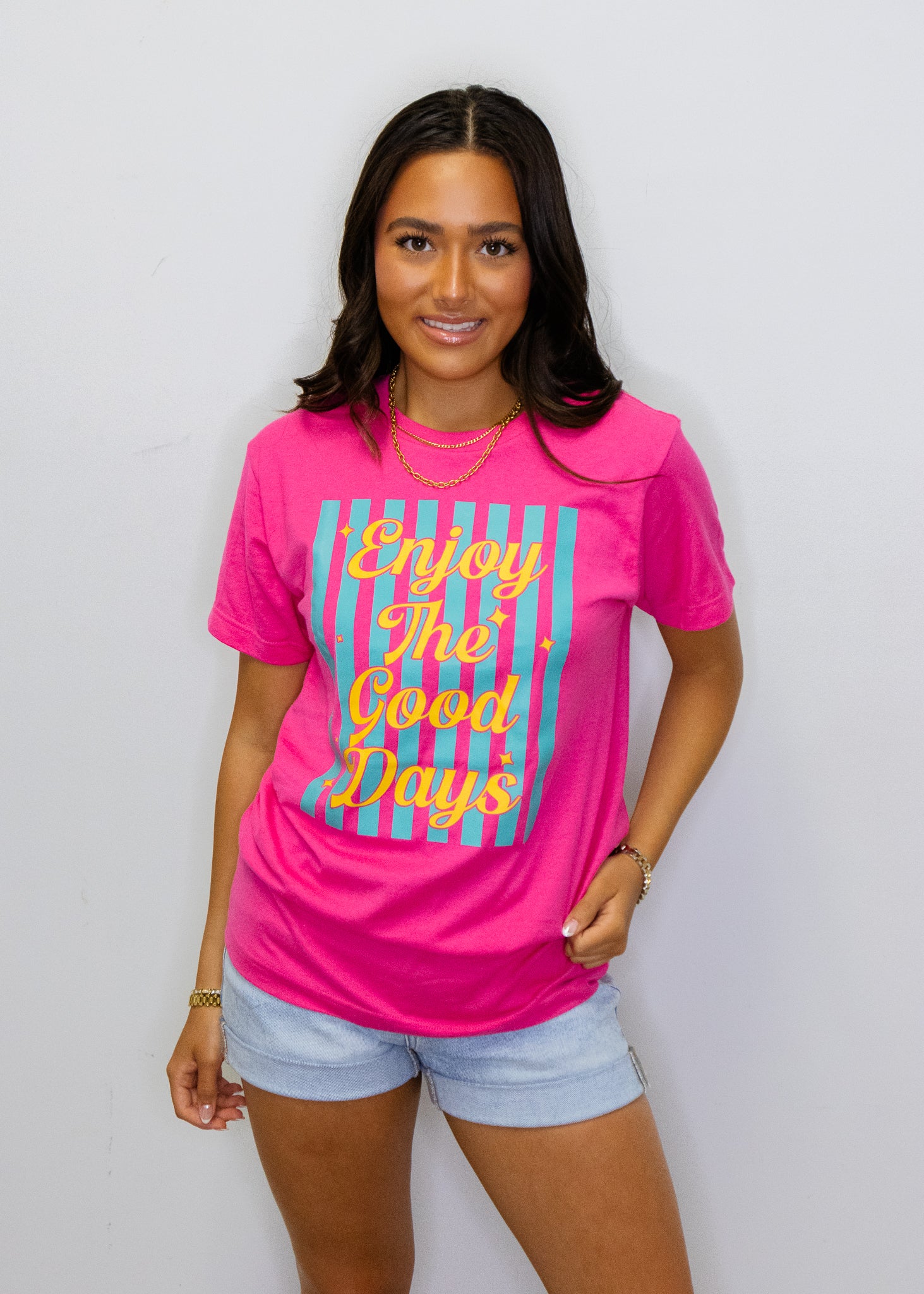 Fuchsia Enjoy The Good Days T-Shirt