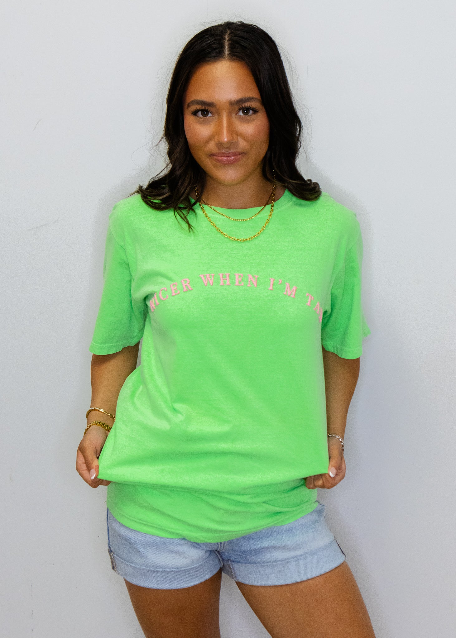 Nicer When I'm Tan Neon Green T-Shirt