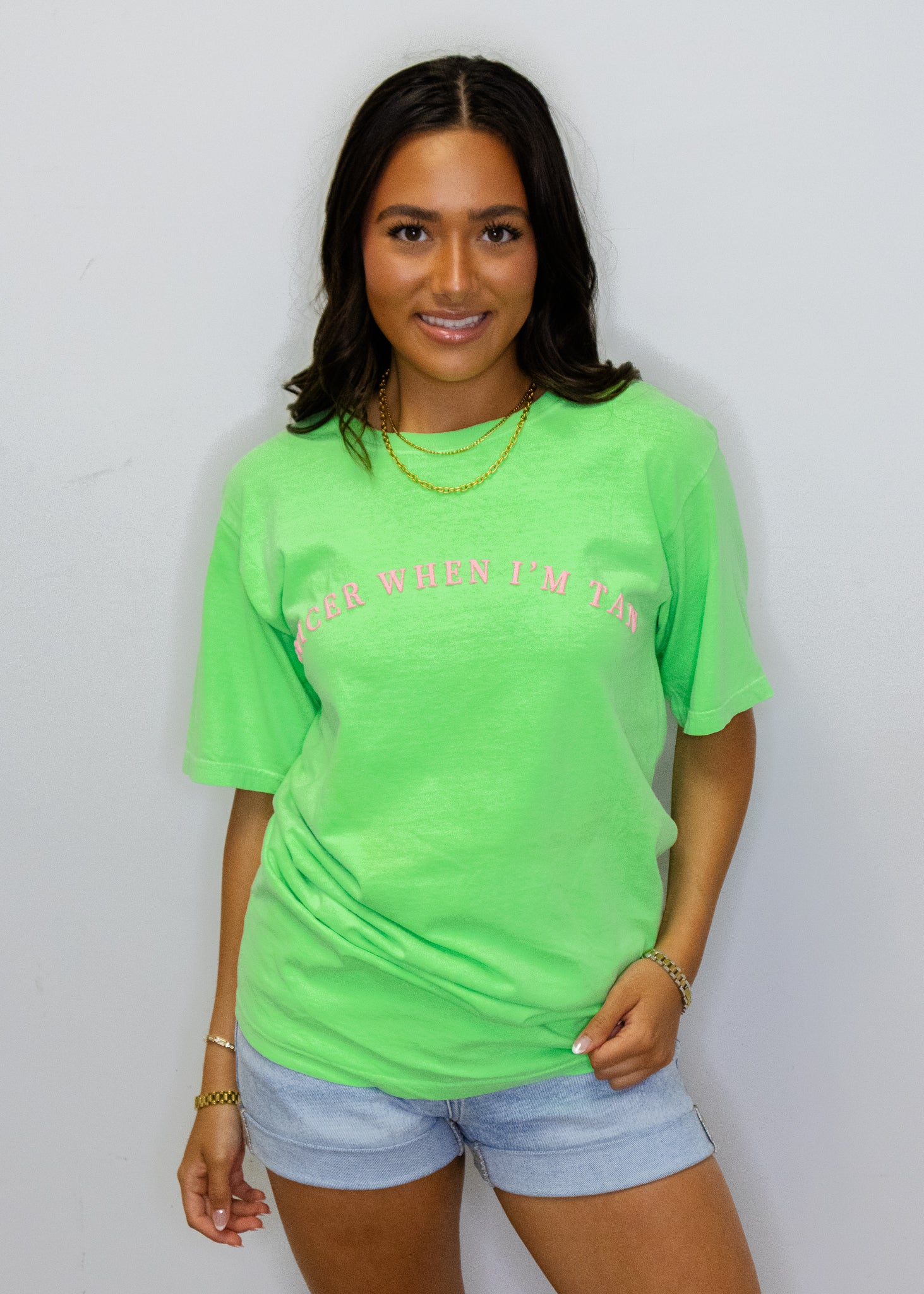 Nicer When I'm Tan Neon Green T-Shirt