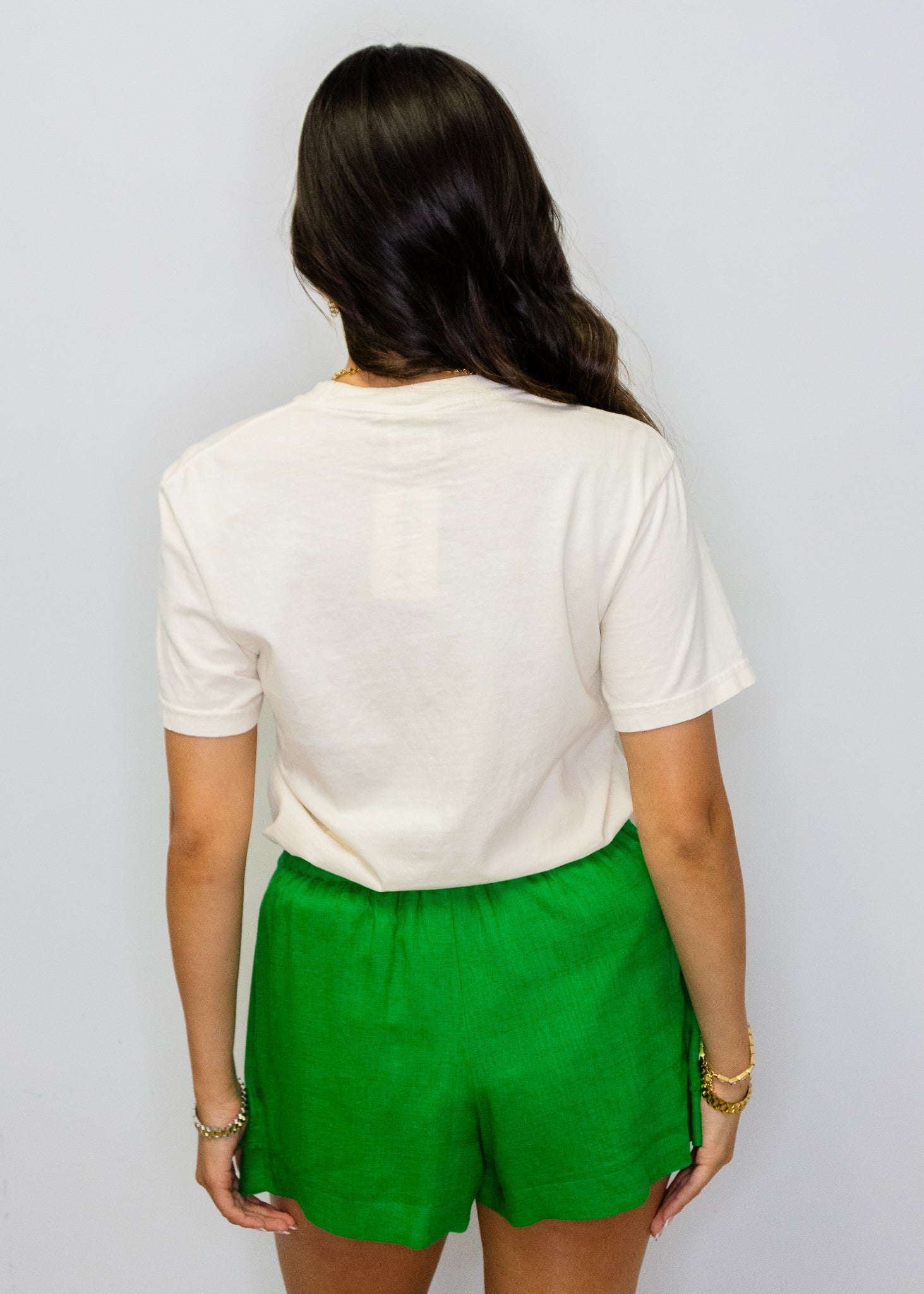 Green Wrap Tie Shorts