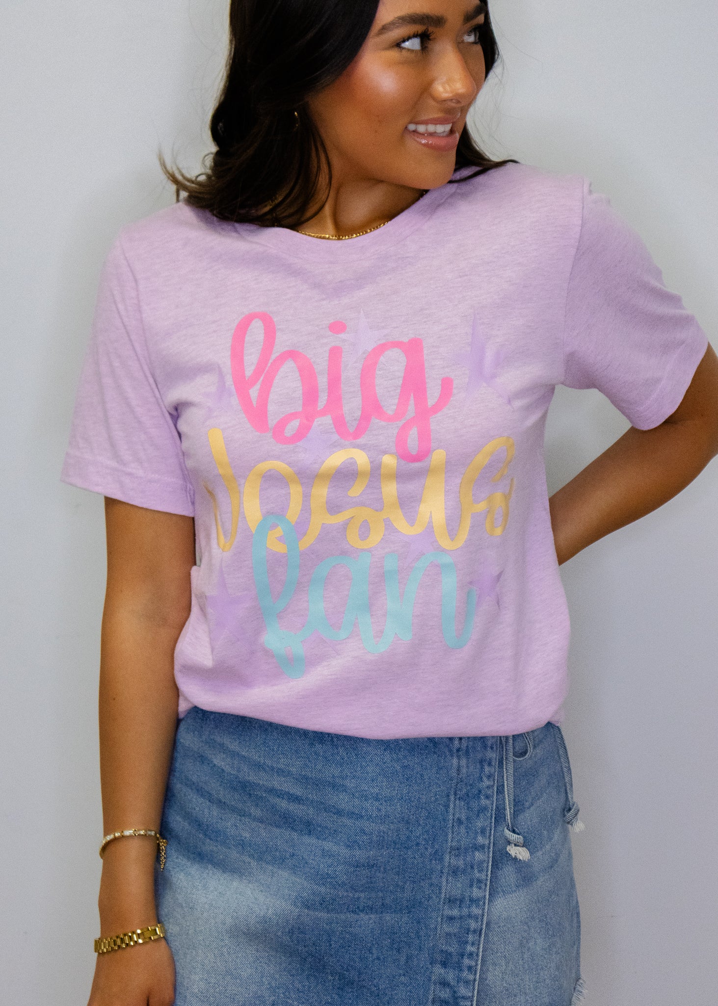 Lilac Big Jesus Fan T-Shirt