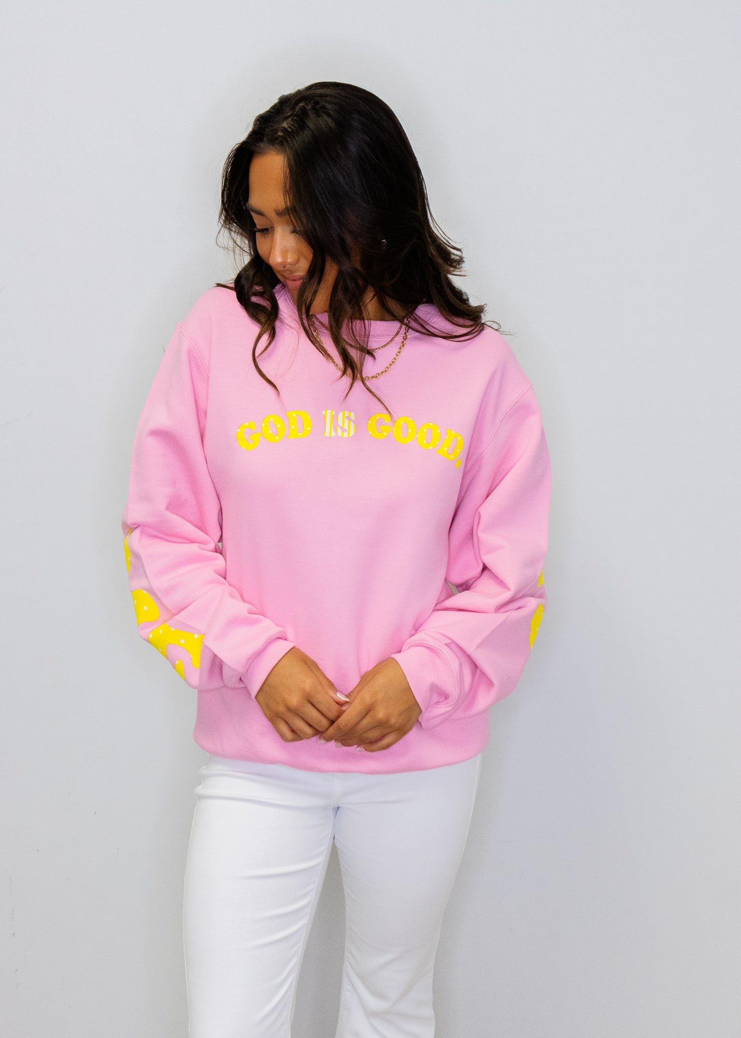 God Is Good Pink Sweatshirt