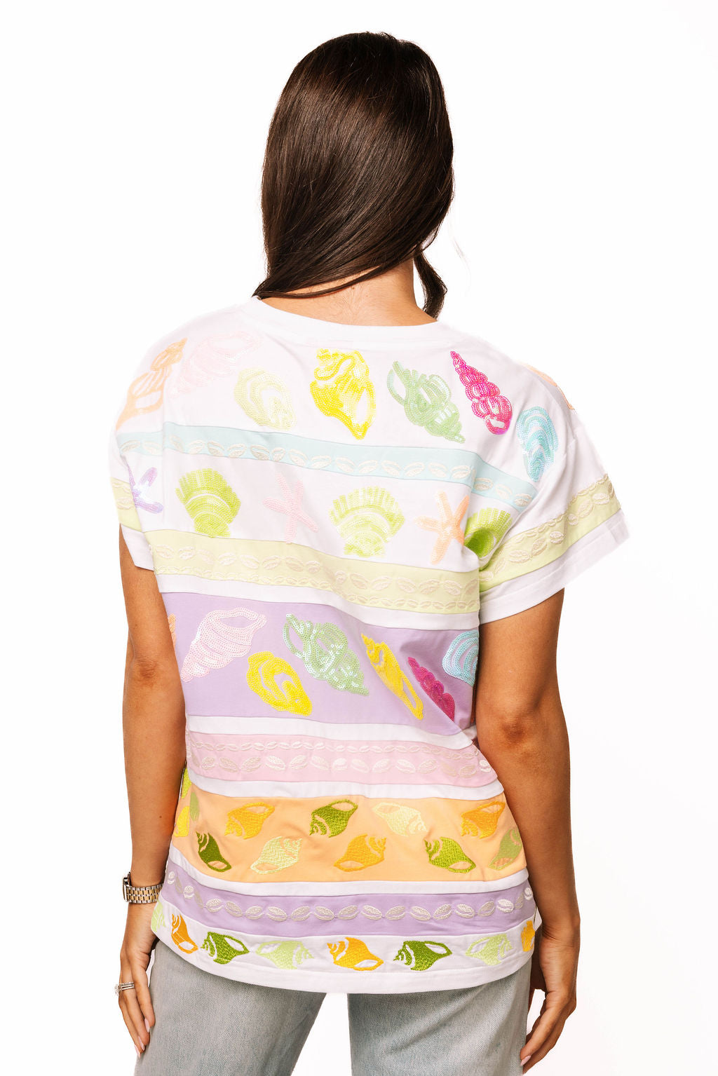 Colorblock Stripe Shell Tee