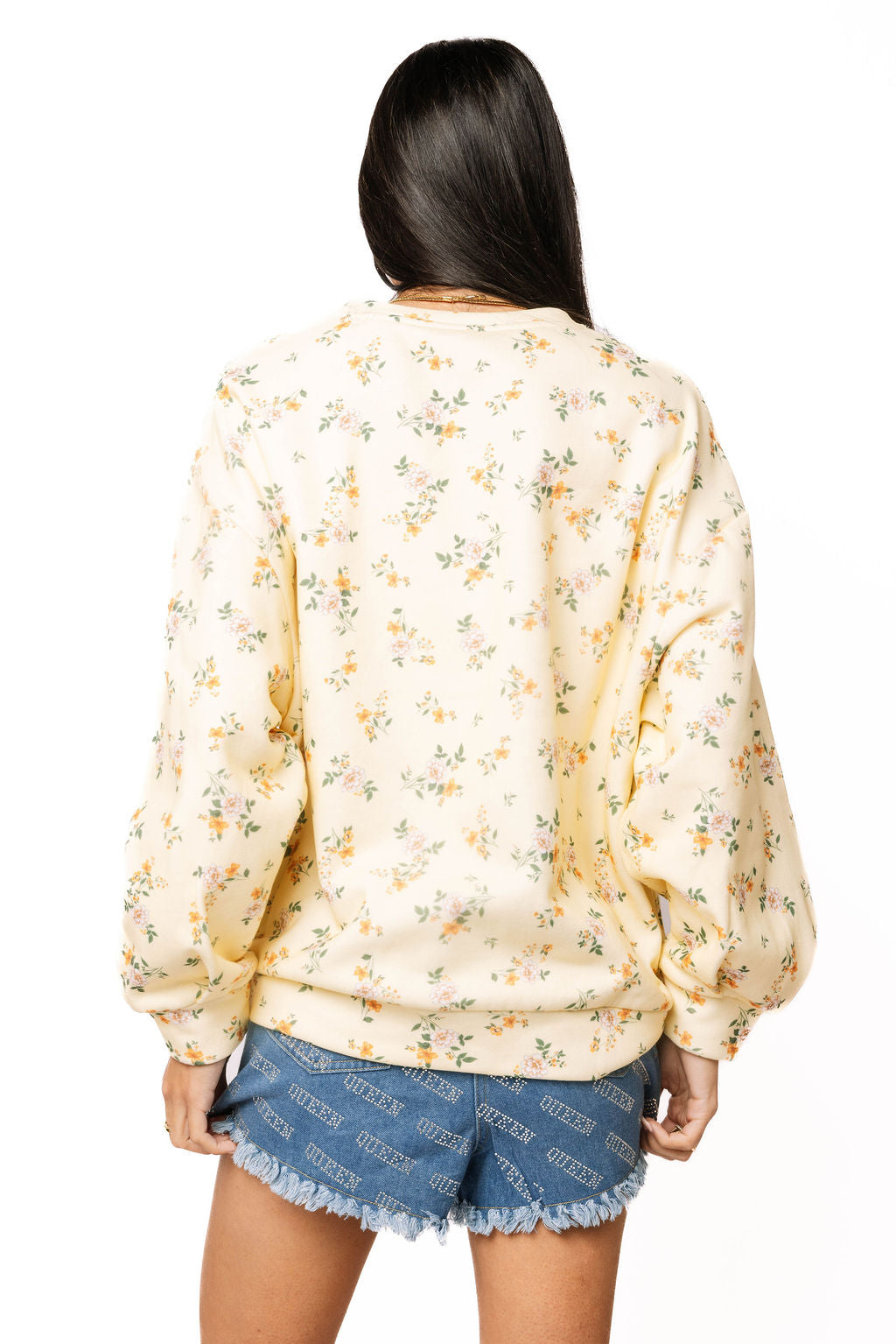 LIcensed LSU Yellow Floral Initial Sweatshirt