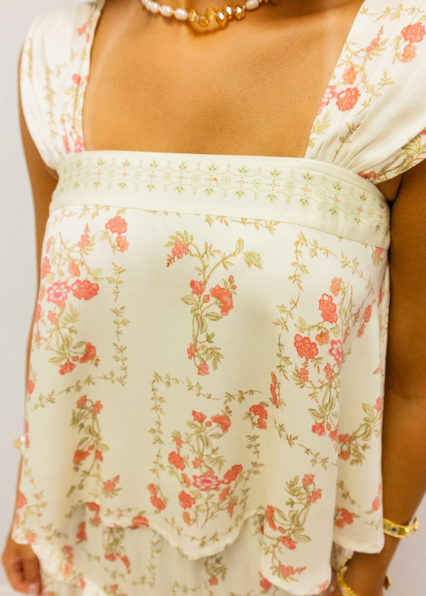 Ivory Floral Skirt Set