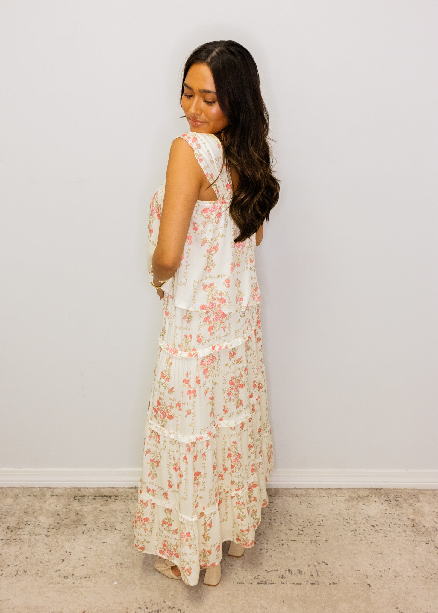 Ivory Floral Skirt Set