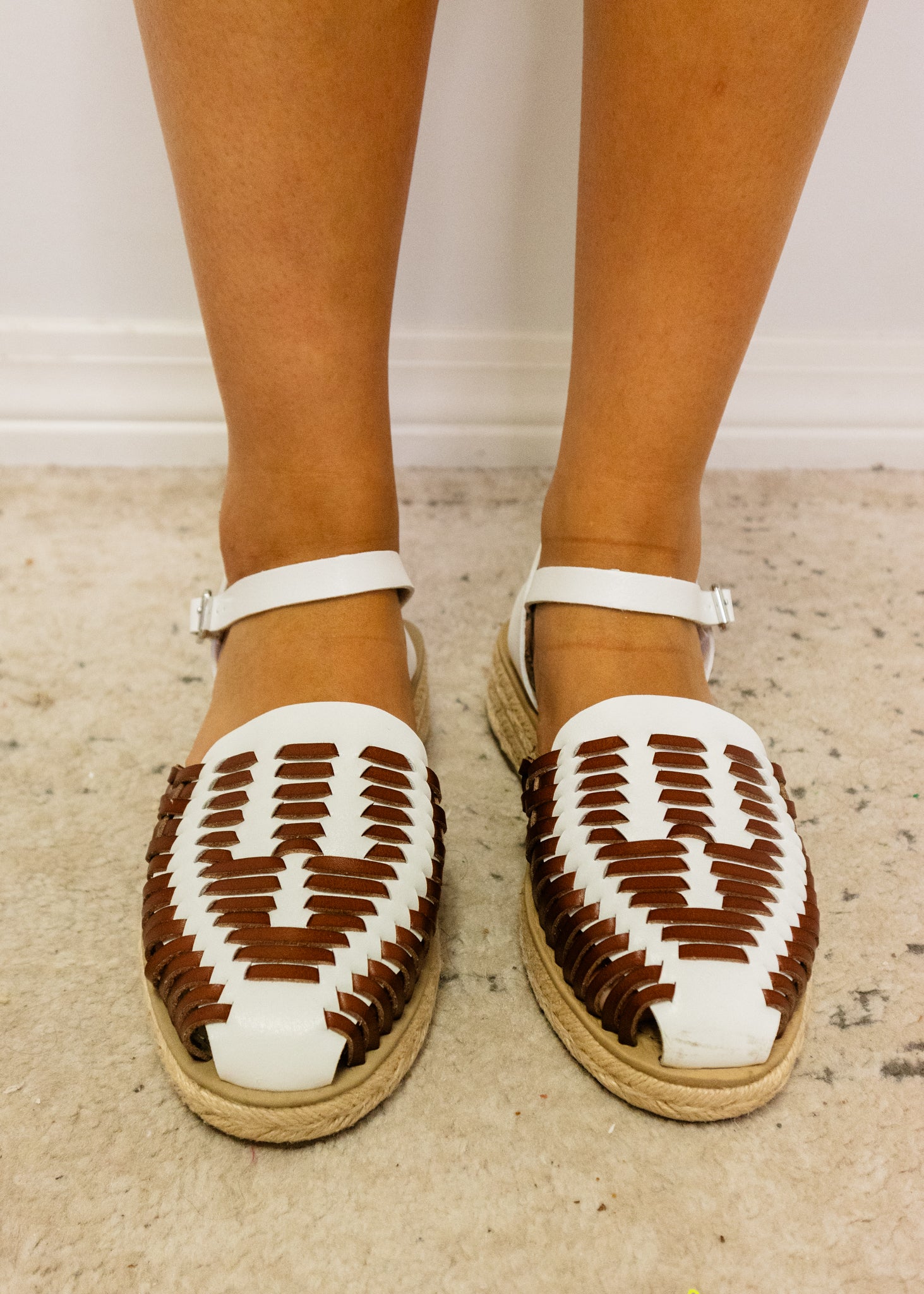 Eshani White Cognac Sandals