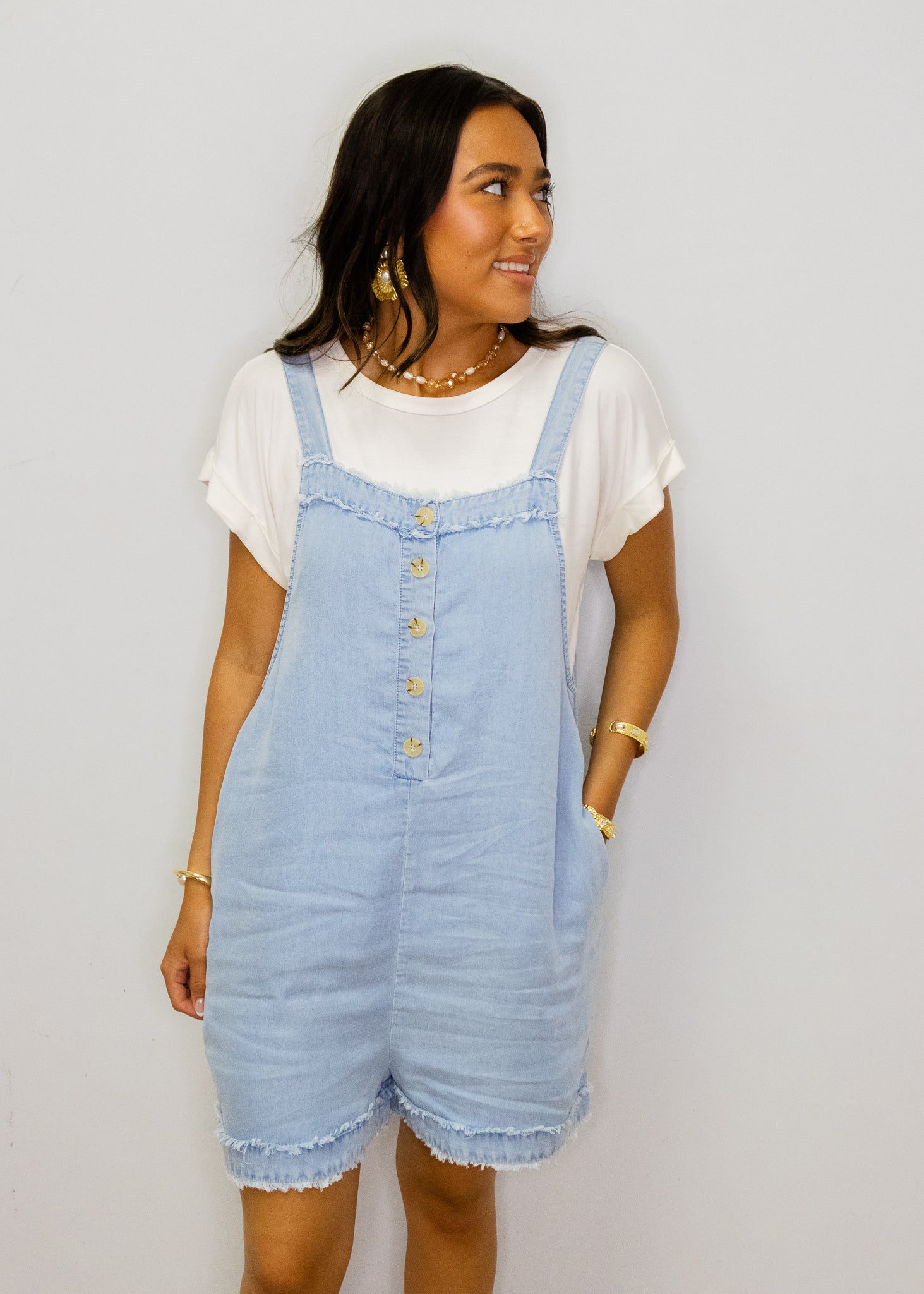 Light Tencel Low Side Romper