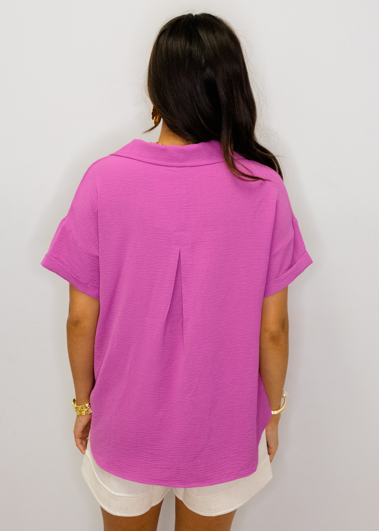 Orchid Button Up Pocket Top