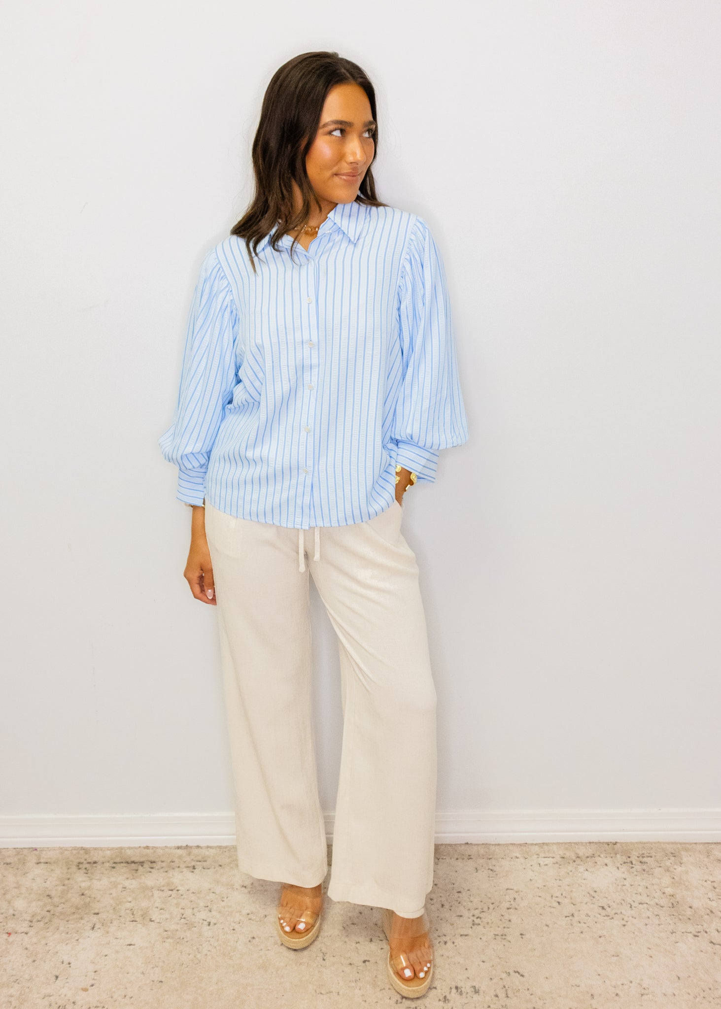 Oatmeal Linen Drawstring Pants