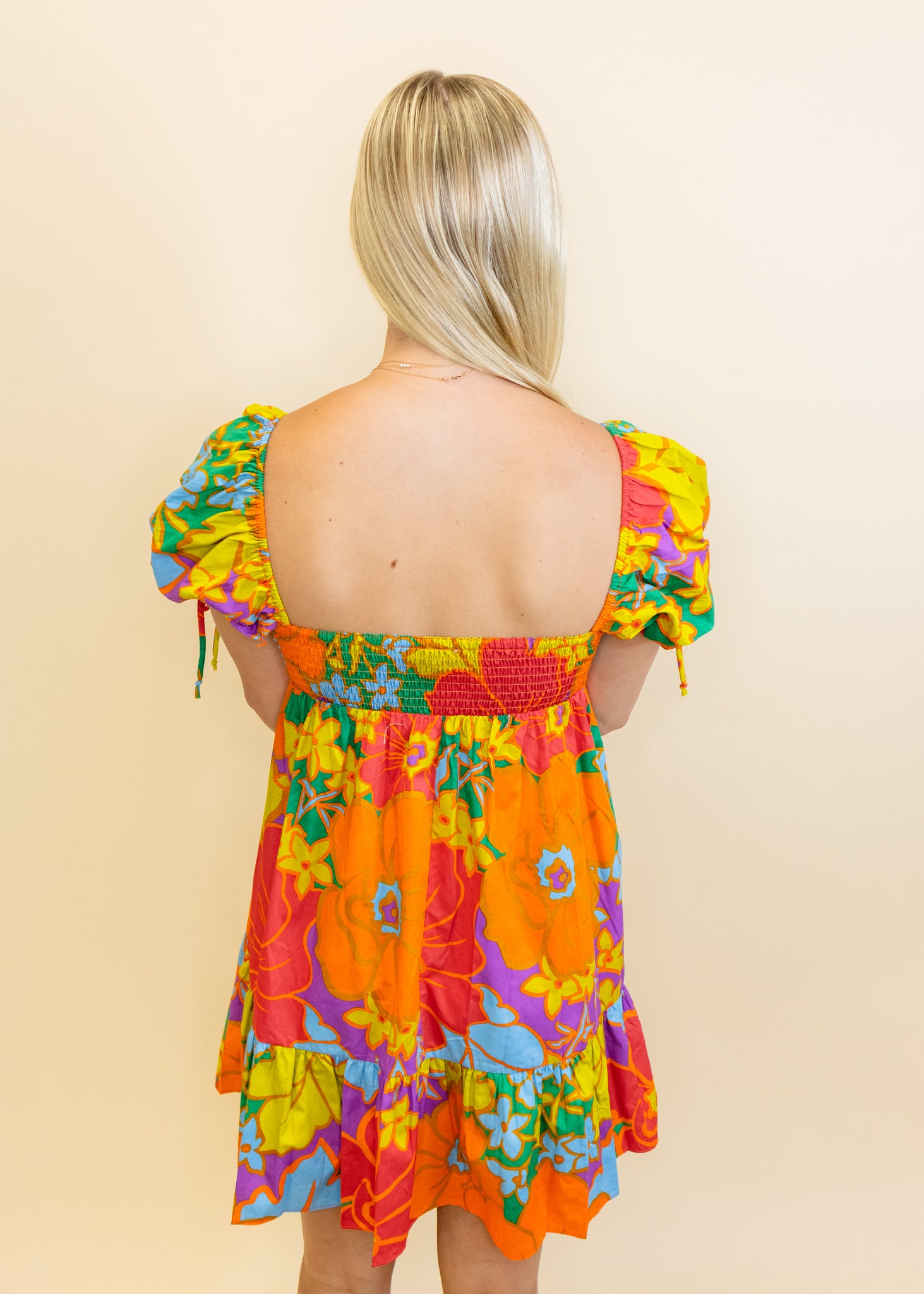 Bright Floral Sweetheart Dress
