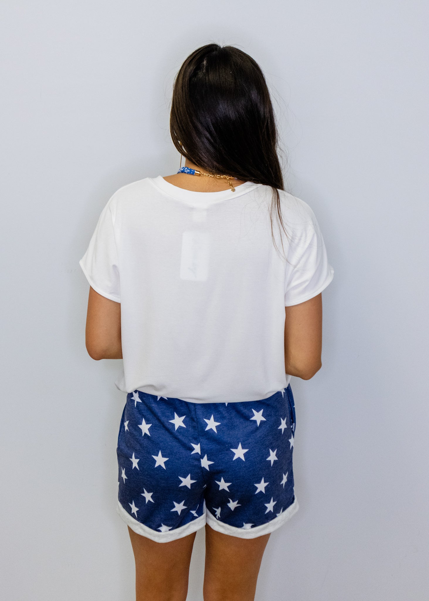 Navy Stars Print Soft Shorts