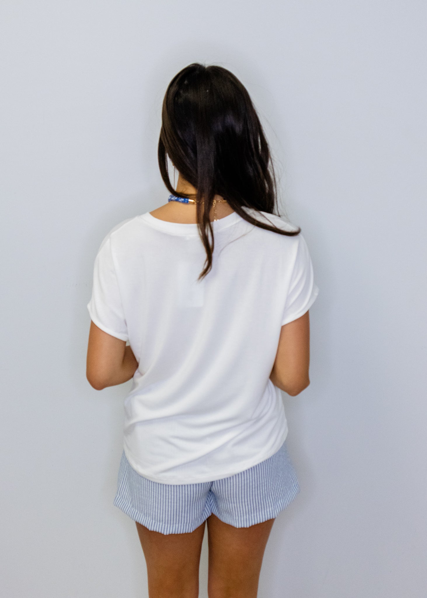 Blue & White Stripe Shorts