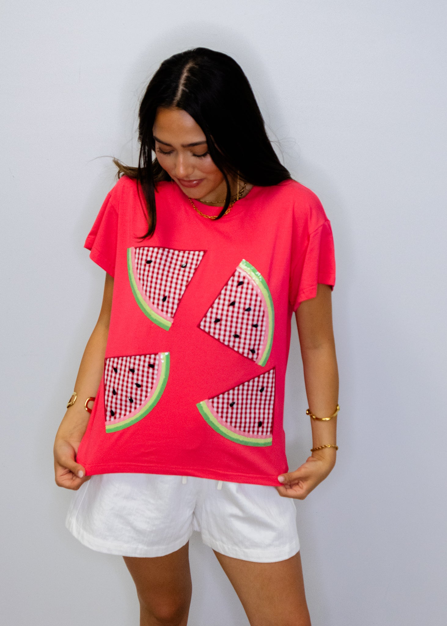 Red Gingham Watermelon Tee