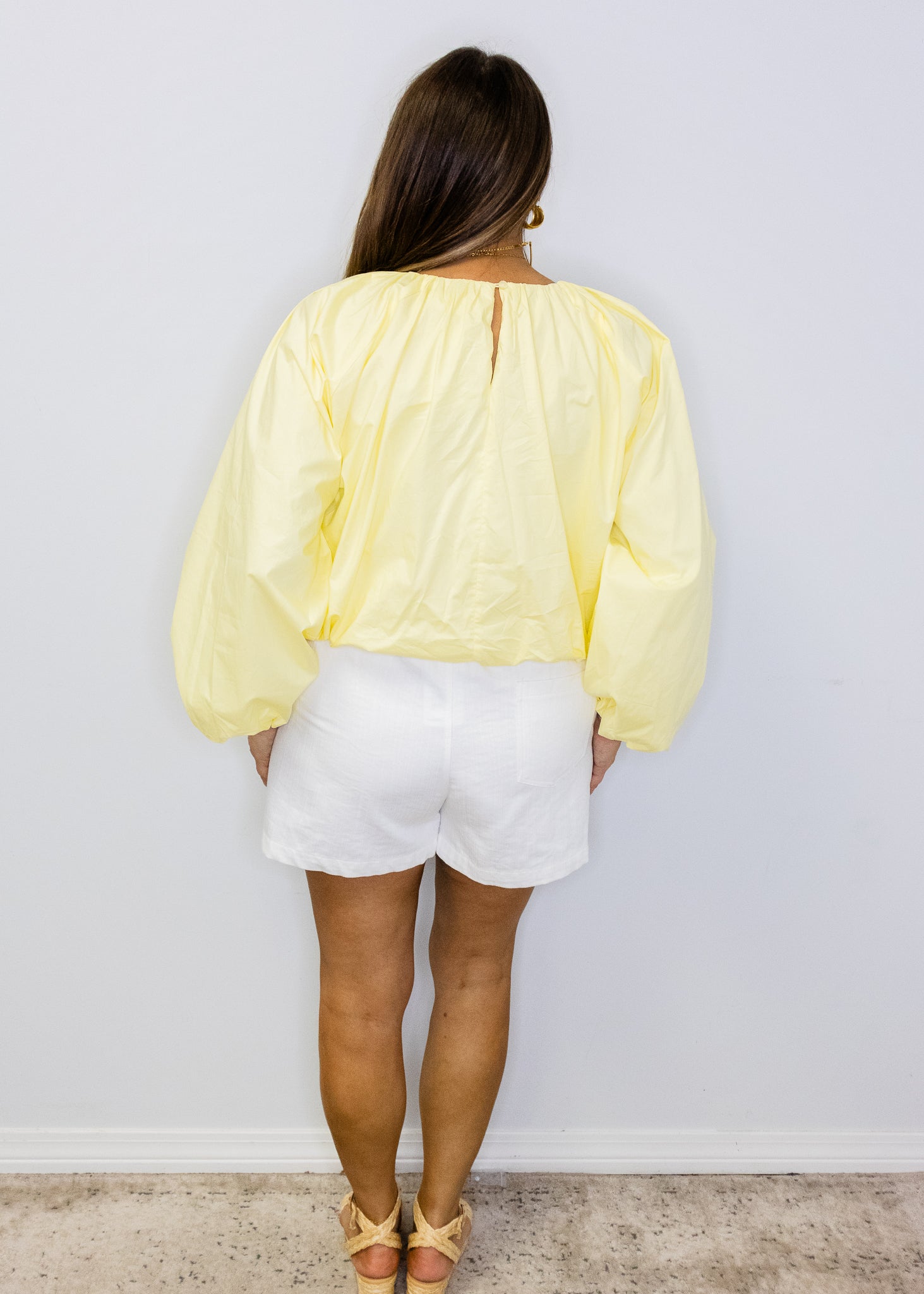 Lemon Long Sleeve Bubble Top