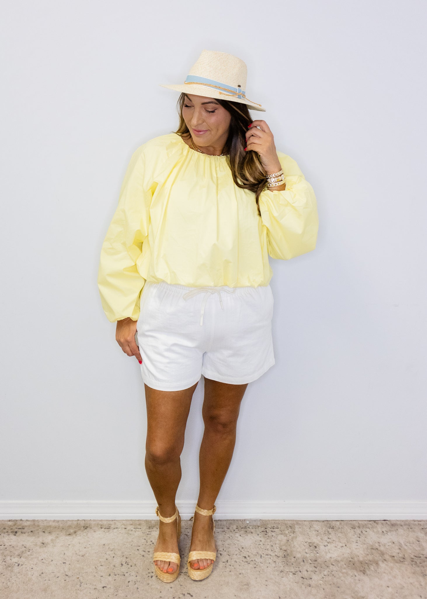 Lemon Long Sleeve Bubble Top
