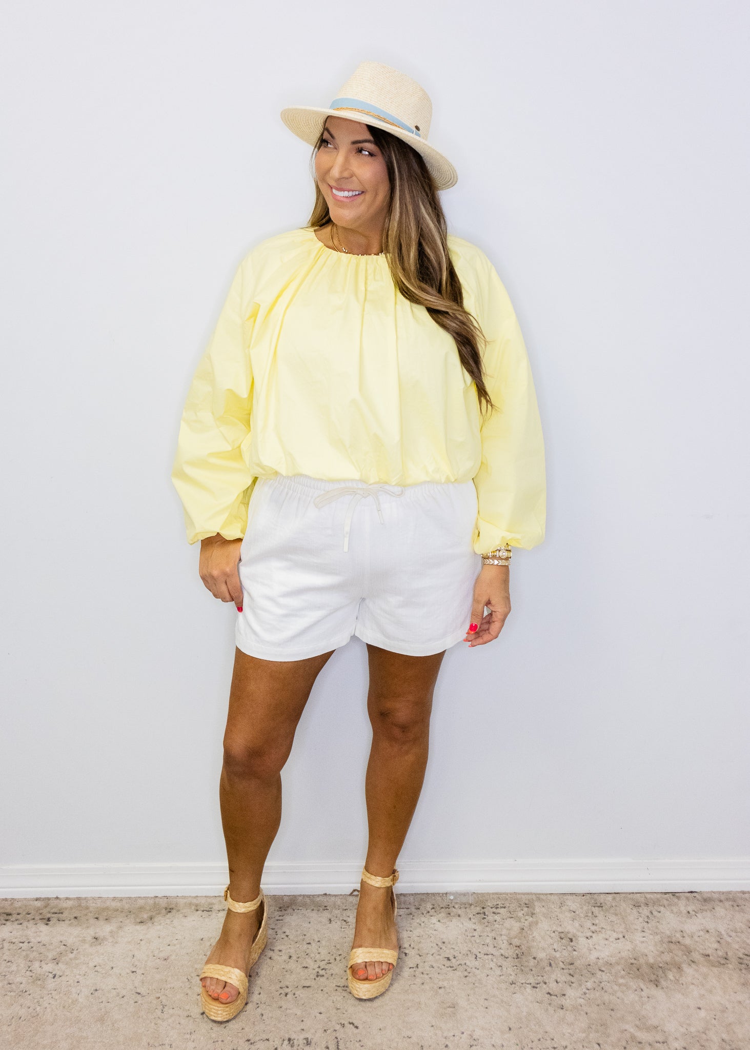 Lemon Long Sleeve Bubble Top