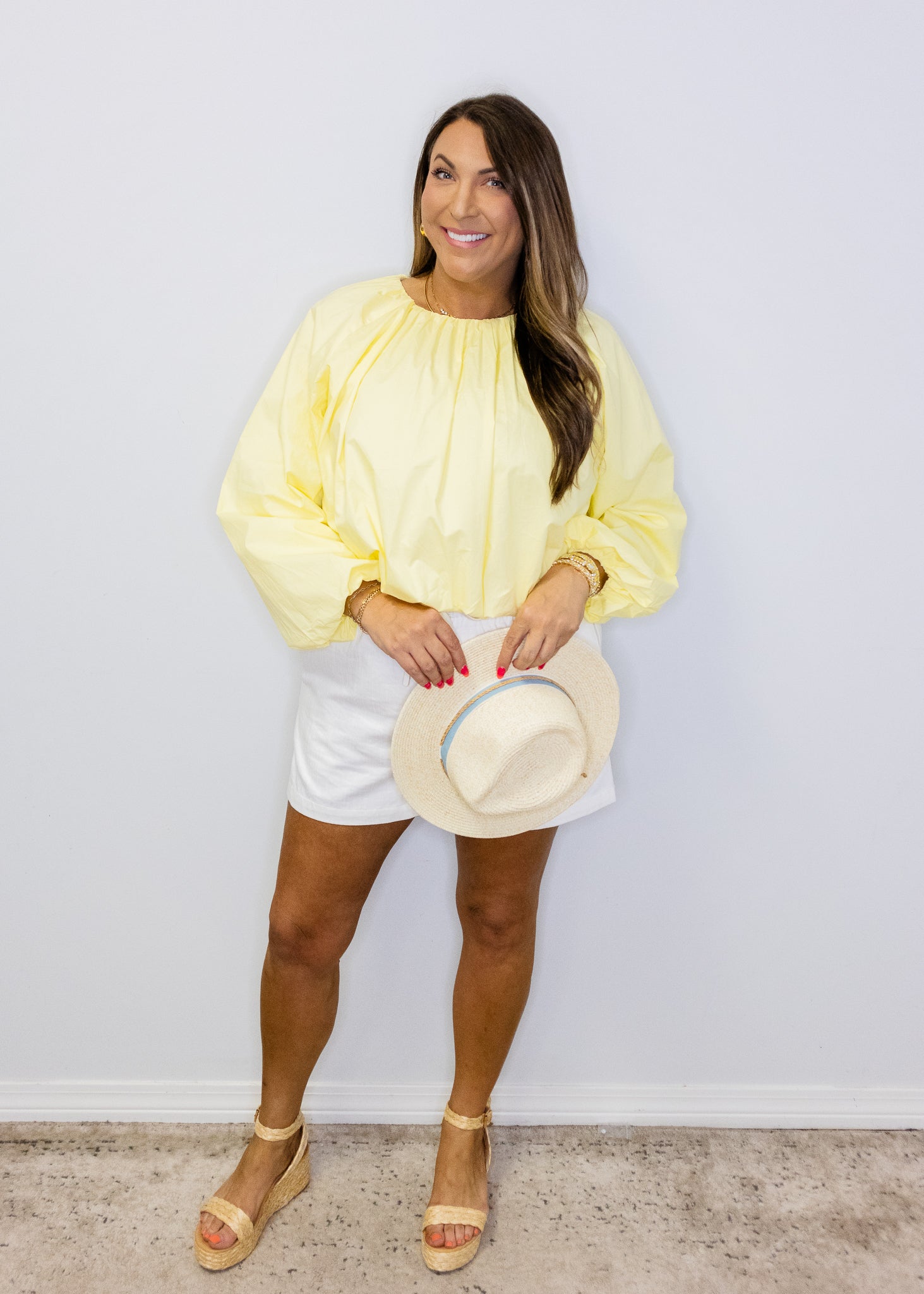 Lemon Long Sleeve Bubble Top