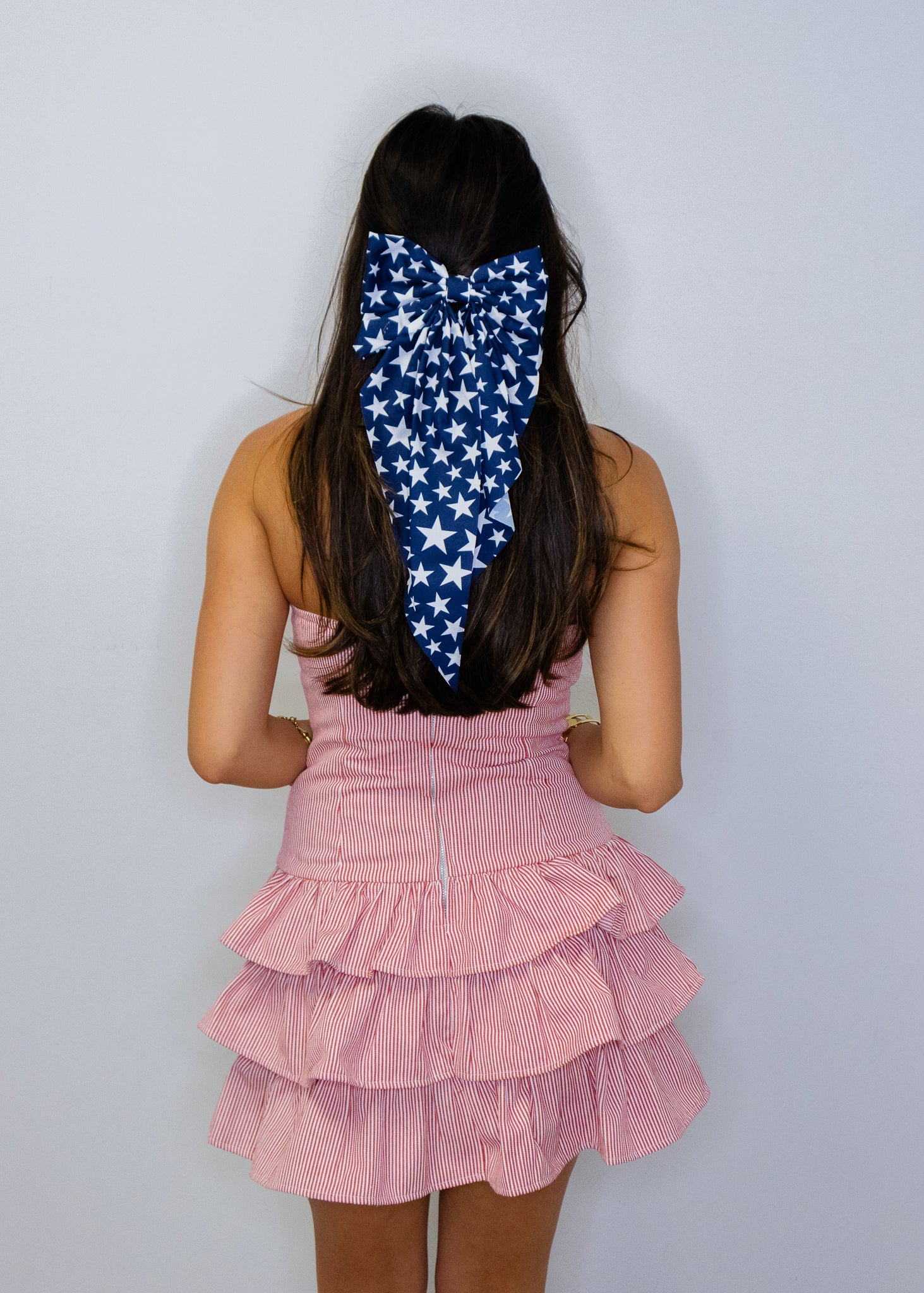 Red Stripe Strapless Mini Dress