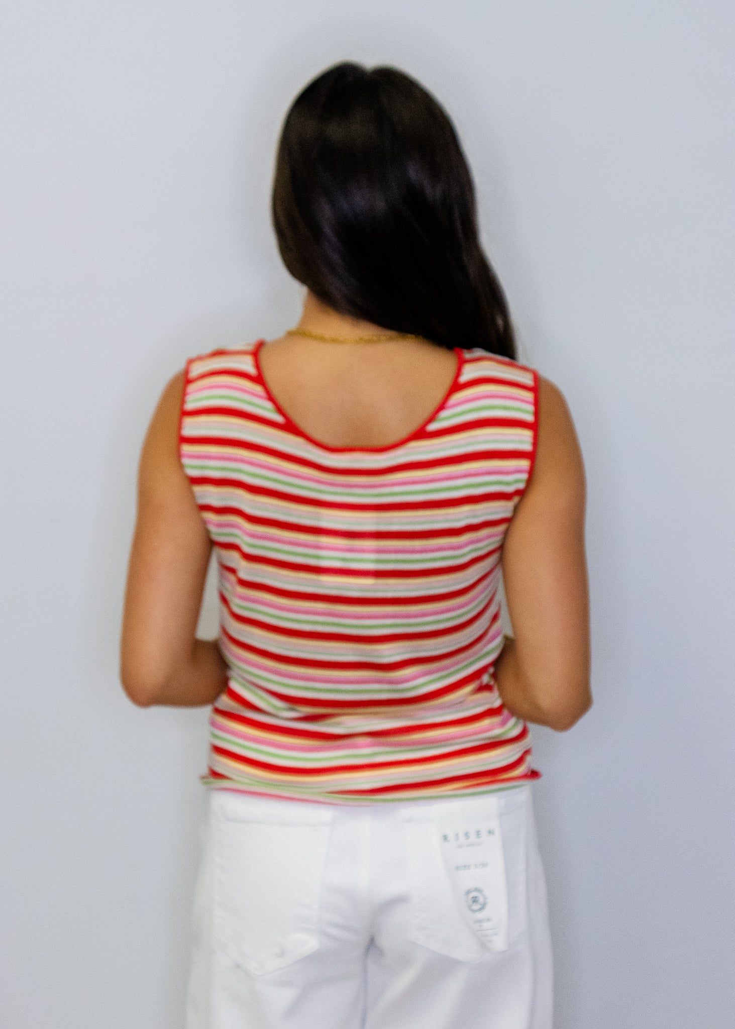 Red Multi Stripe Tank Top