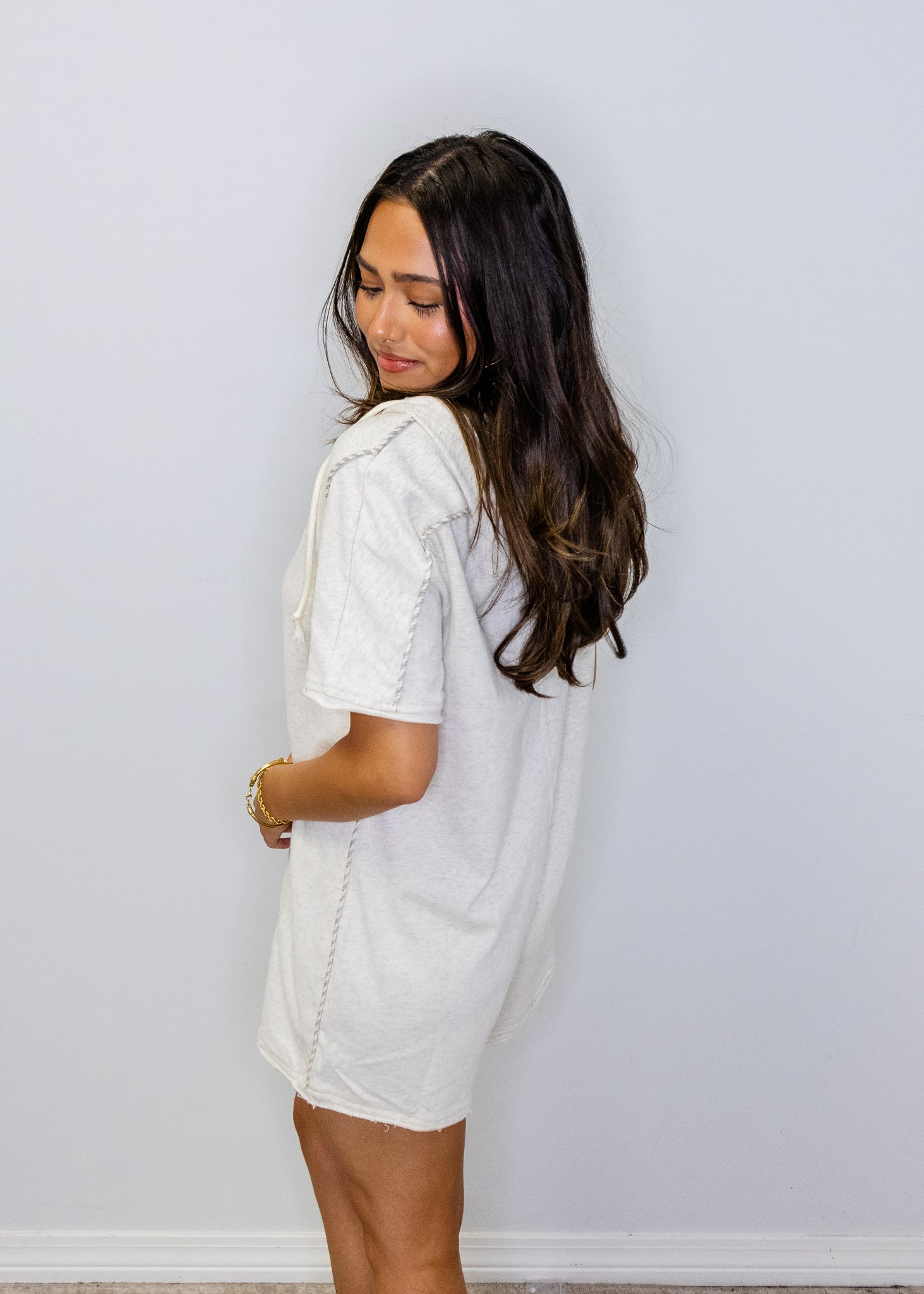 Heather Grey Terry Romper