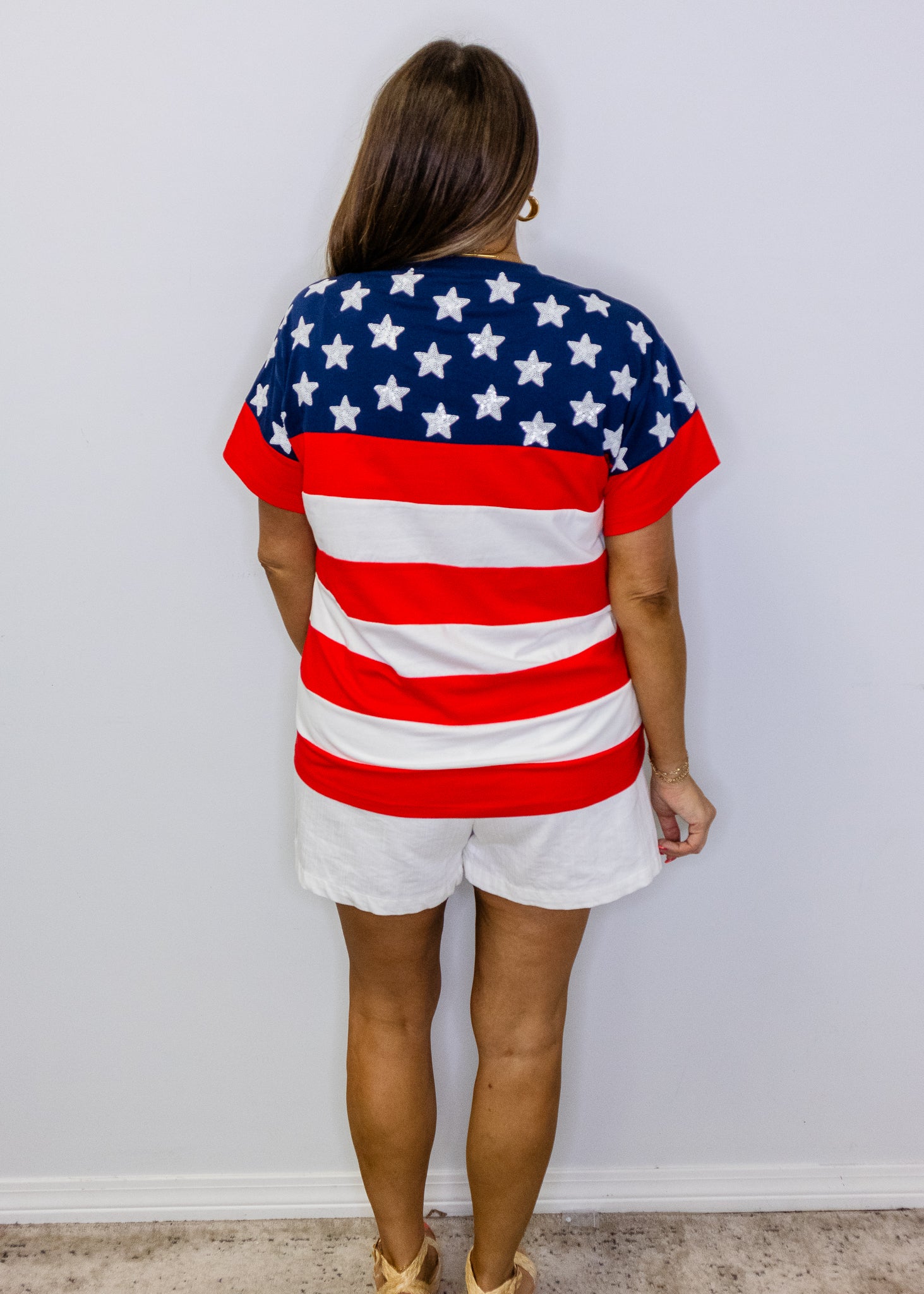 USA Star & Stripe QOS Card Logo Tee