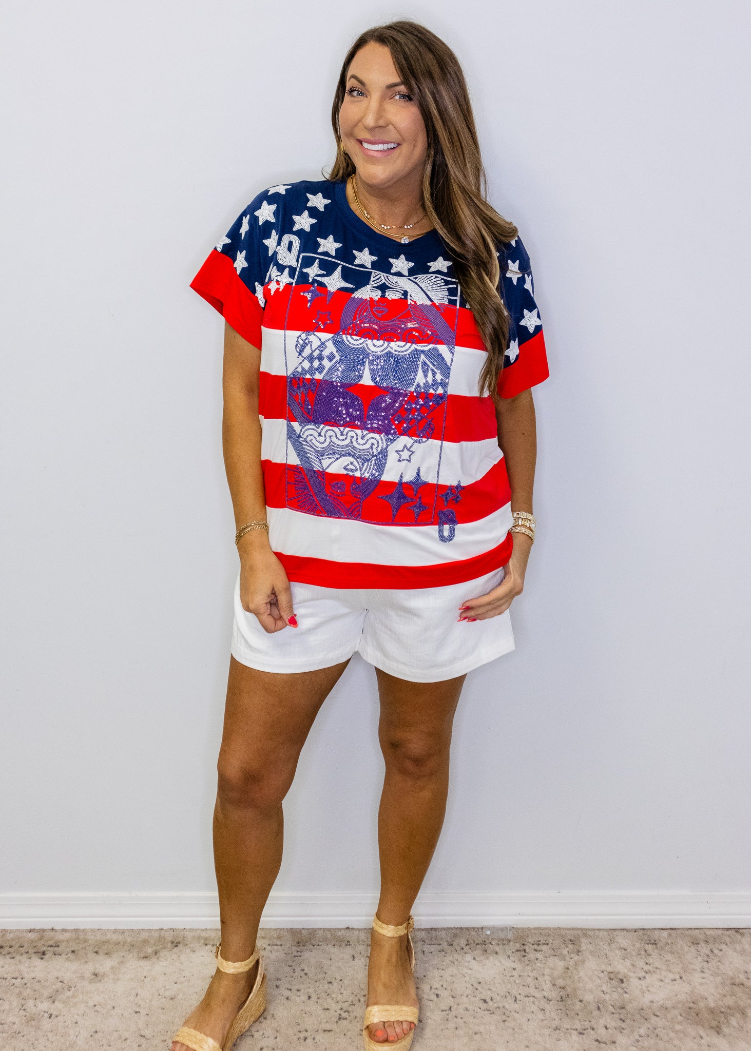 USA Star & Stripe QOS Card Logo Tee