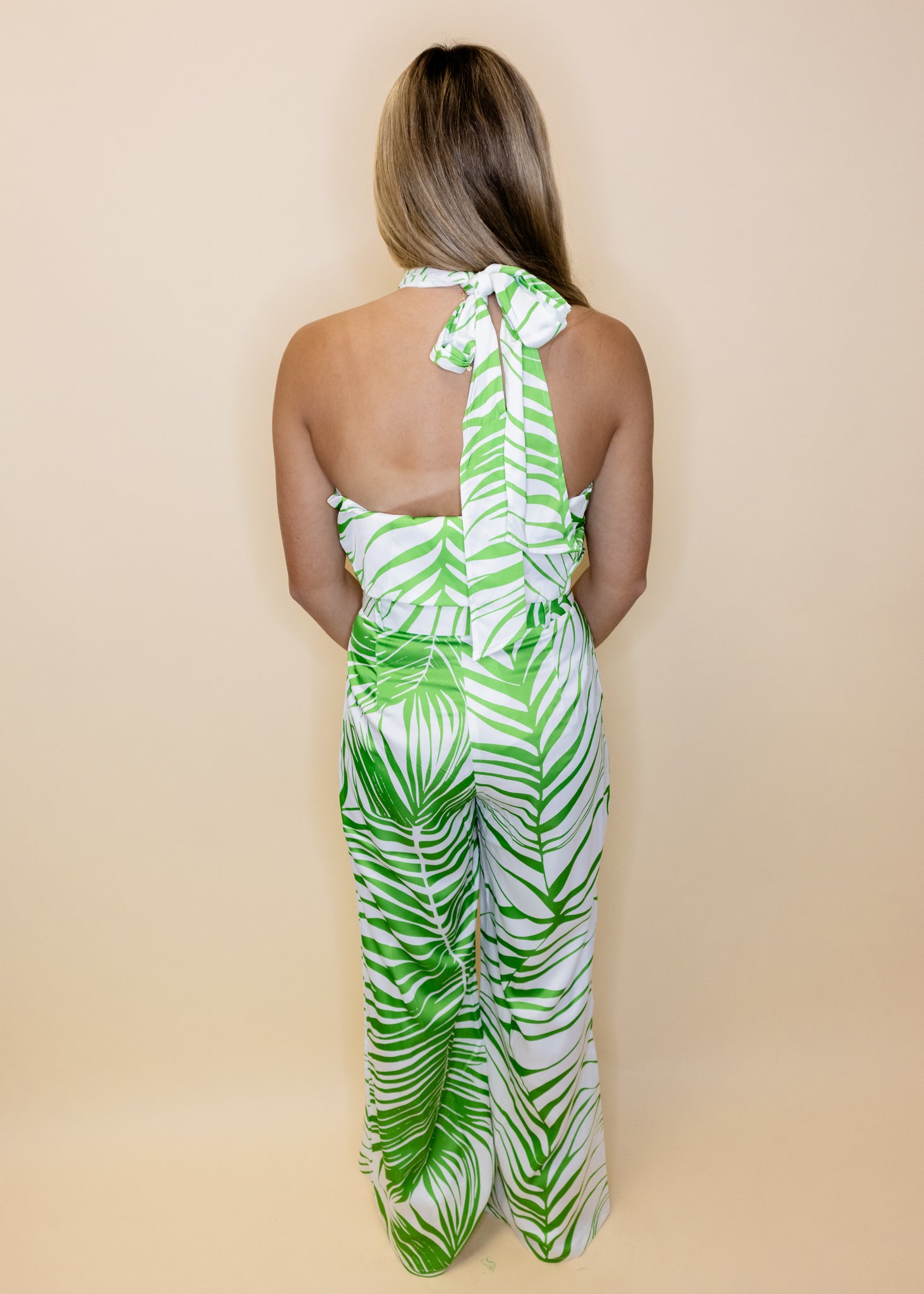 Green Tropical Belted Pants