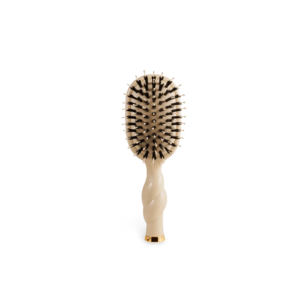 Mini Boar Bristle Hair Brush - Tan