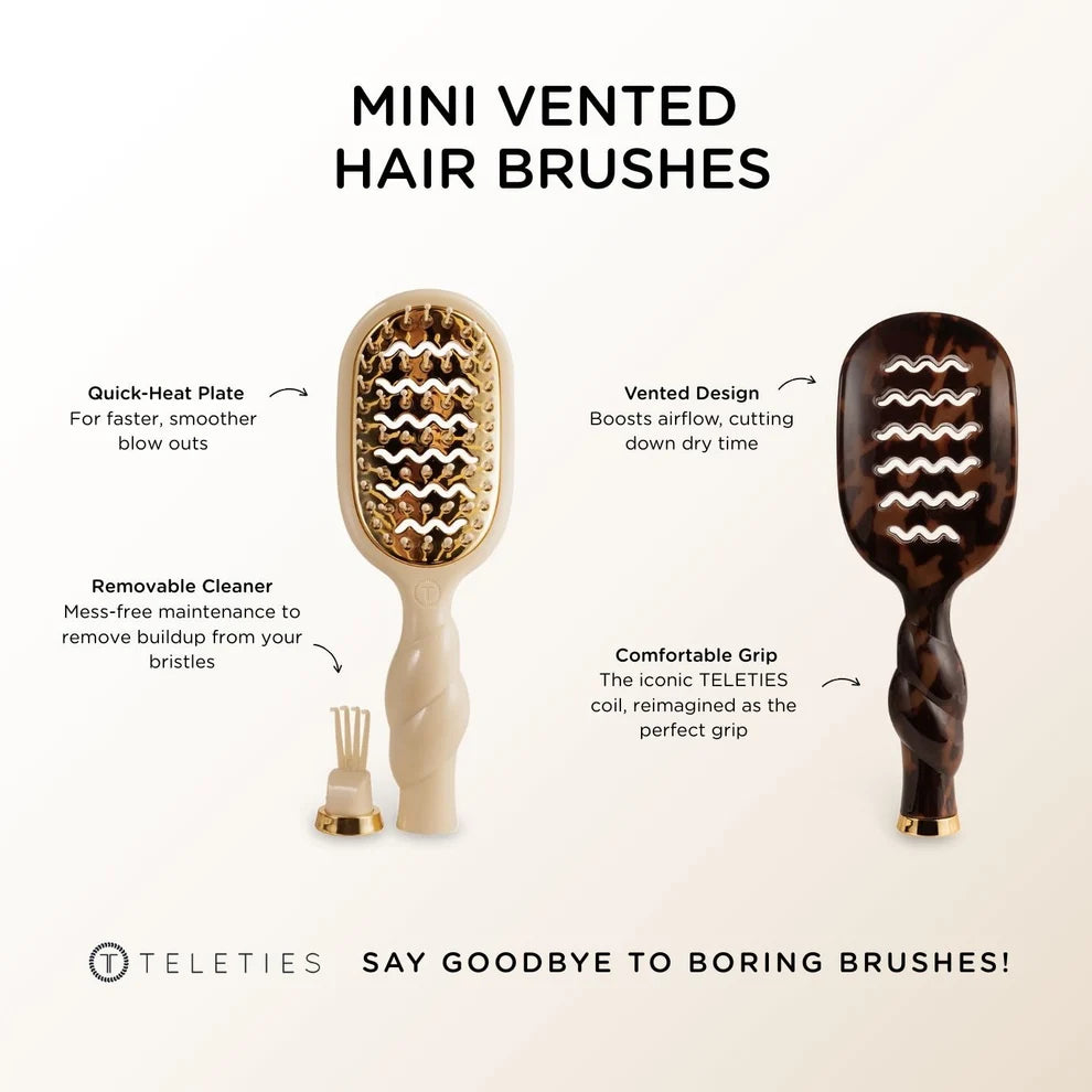 Mini Boar Bristle Hair Brush - Tan