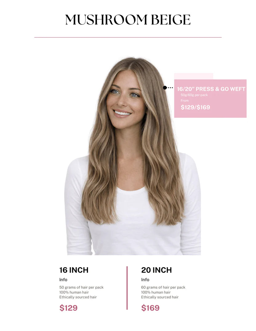 Mushroom Beige Hair Extensions 20"