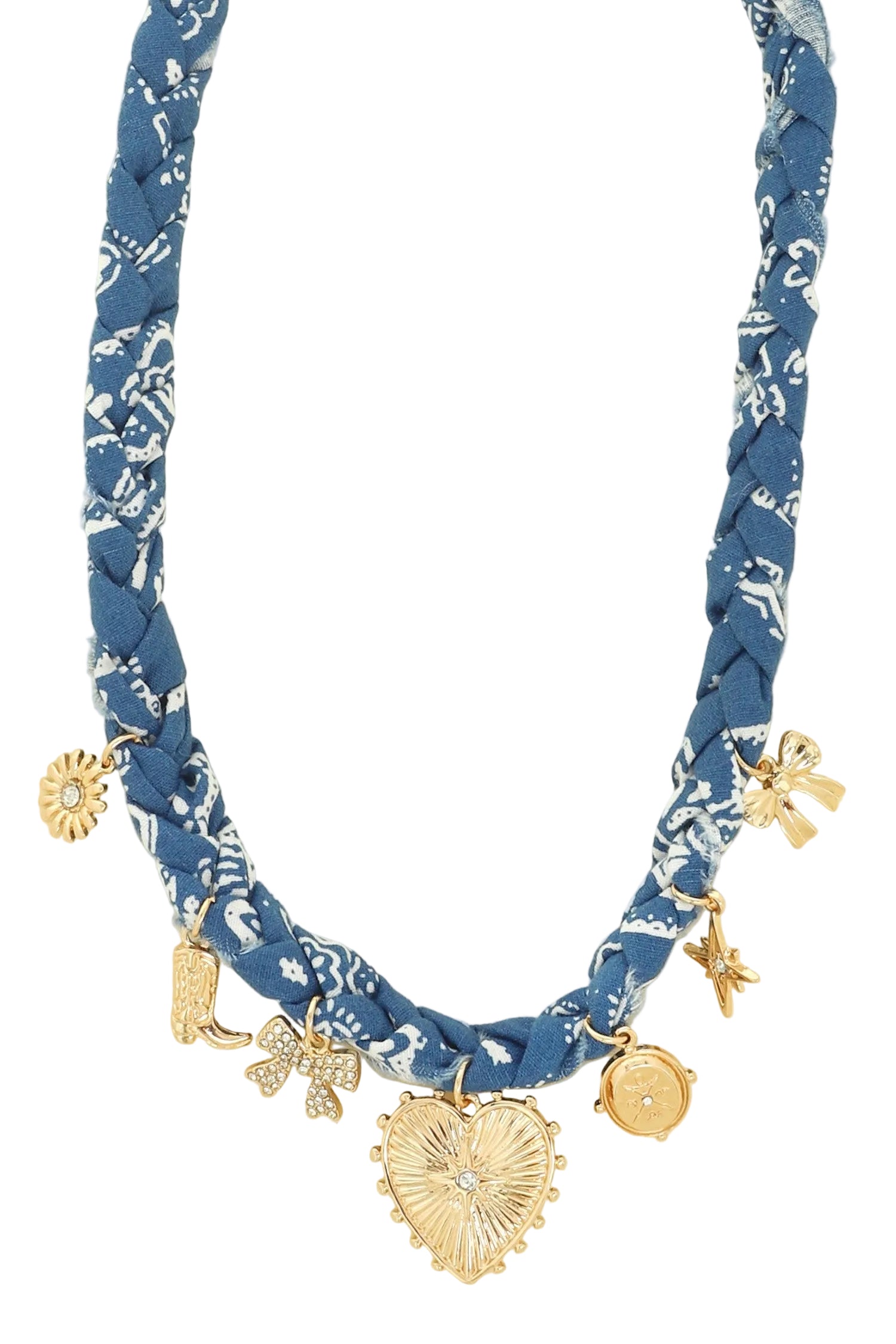 Braided Bandana Charm Necklace